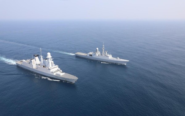 صورة لسفينتين تابعتين للقوات البحرية الملكية السعودية. (واس)