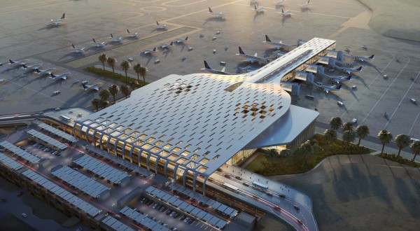 صورة تخيلية لتصميم مطار أبها الدولي الجديد. (واس)