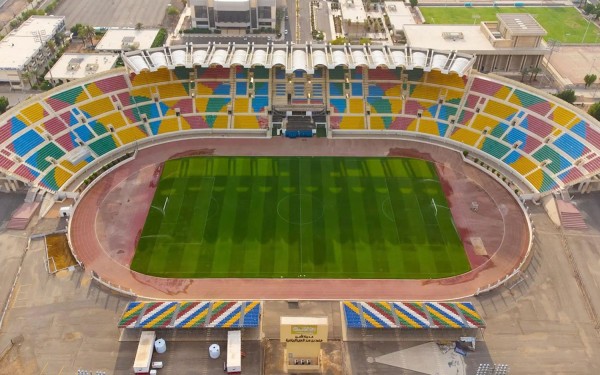 صورة جوية لملعب مدينة الأمير محمد بن عبدالعزيز الرياضية في المدينة المنورة. (واس)