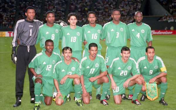 فريق المنتخب السعودي في بطولة كأس العالم باستضافة اليابان وكوريا في عام 2002م. (واس)