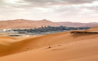 حقل الشيبة وسط صحراء الربع الخالي في السعودية. (واس)
