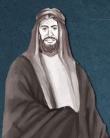 رسم تخيلي لعثمان المضايفي. (دارة الملك عبدالعزيز)