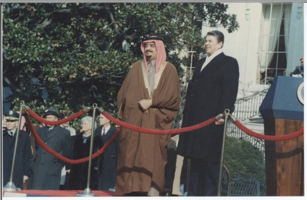 الملك فهد والرئيس الأمريكي ريجان عام 1985م. (دارة الملك عبدالعزيز)