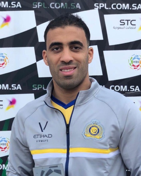 عبدالرزاق حمدالله في المرتبة الرابعة ضمن قائمة الهدافين التاريخيين في الدوري السعودي برصيد 127 هدفًا. (المركز الإعلامي لنادي النصر)