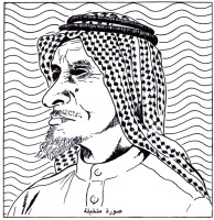 رسمة تقريبية لسعد بن هديب. (دارة الملك عبدالعزيز)