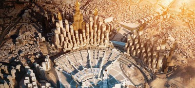 صورة تخيلية لمشروع بوابة الملك سلمان في مكة المكرمة. (المركز الإعلامي لصندوق الاستثمارات العامة)