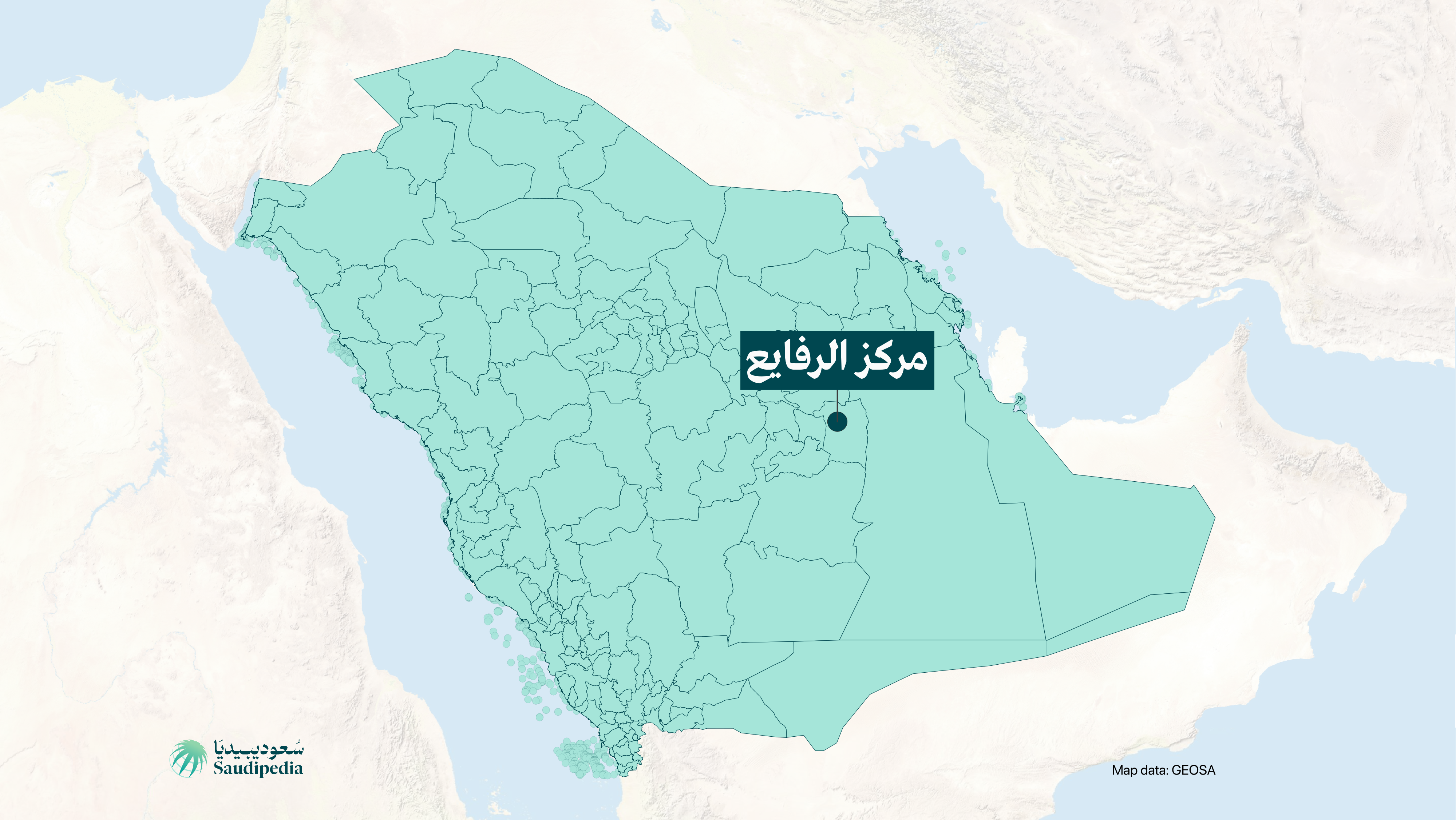 مركز الرفايع على خارطة السعودية