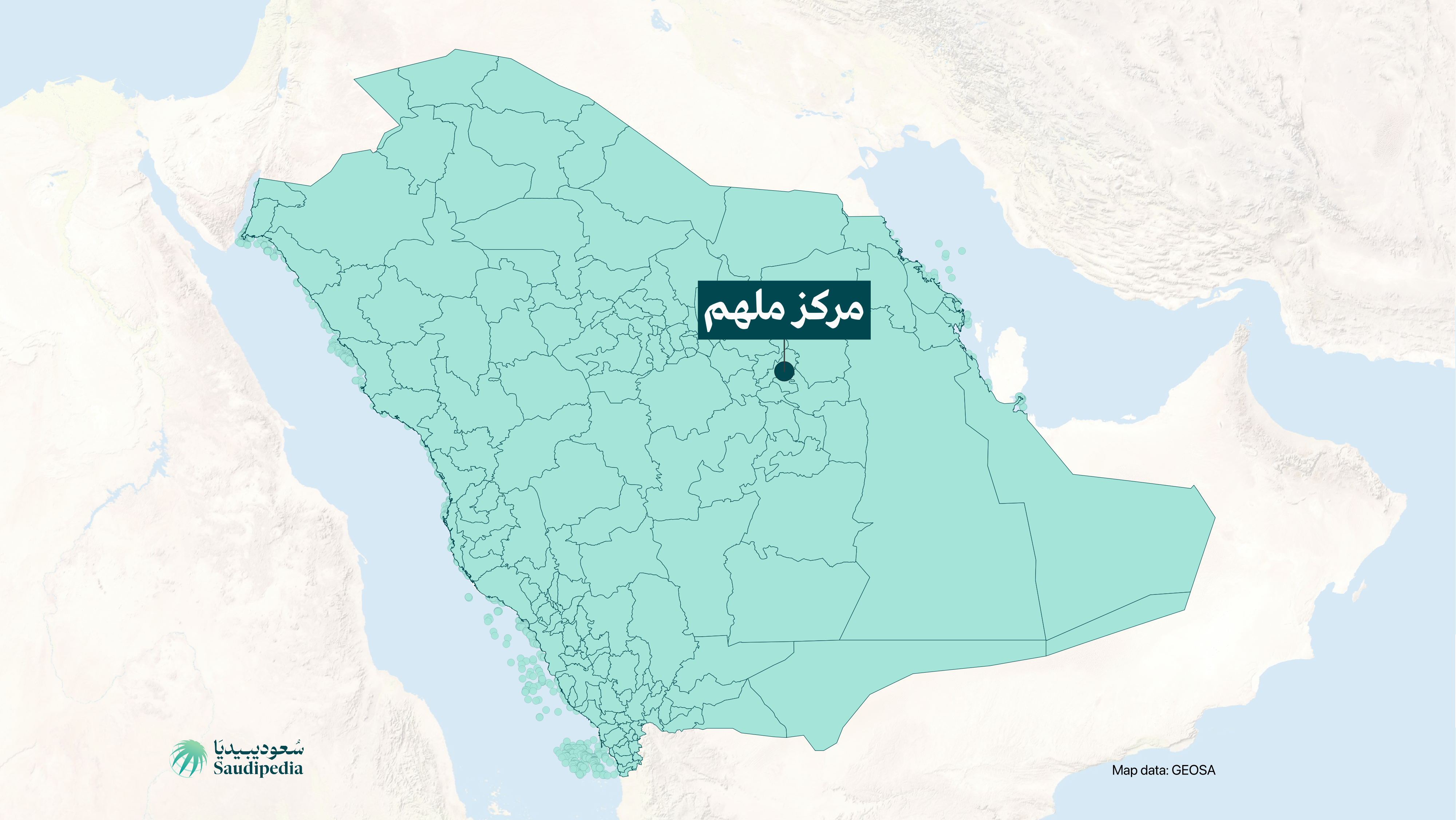 مركز ملهم على خارطة السعودية