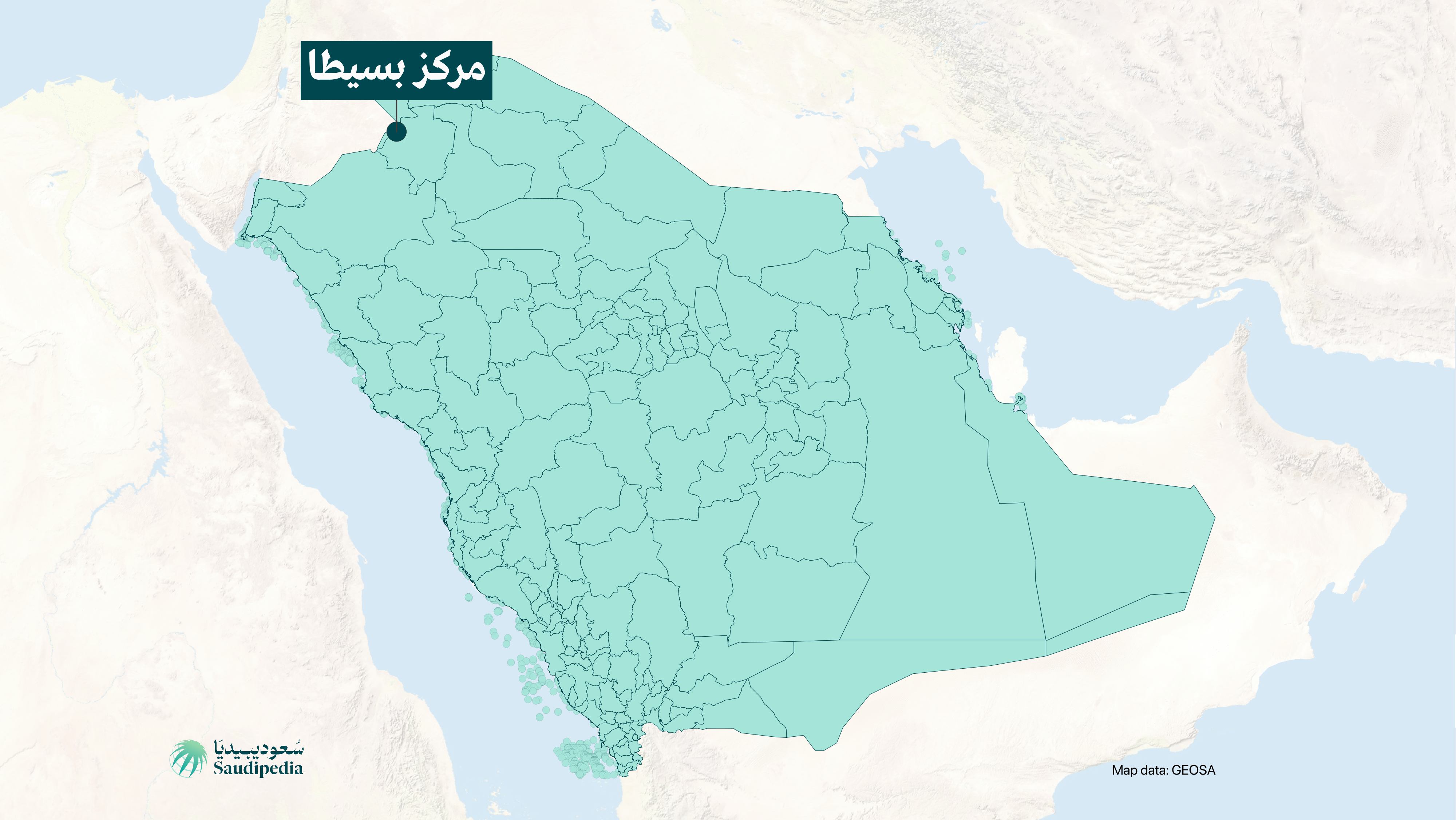 مركز بسيطا على خارطة السعودية