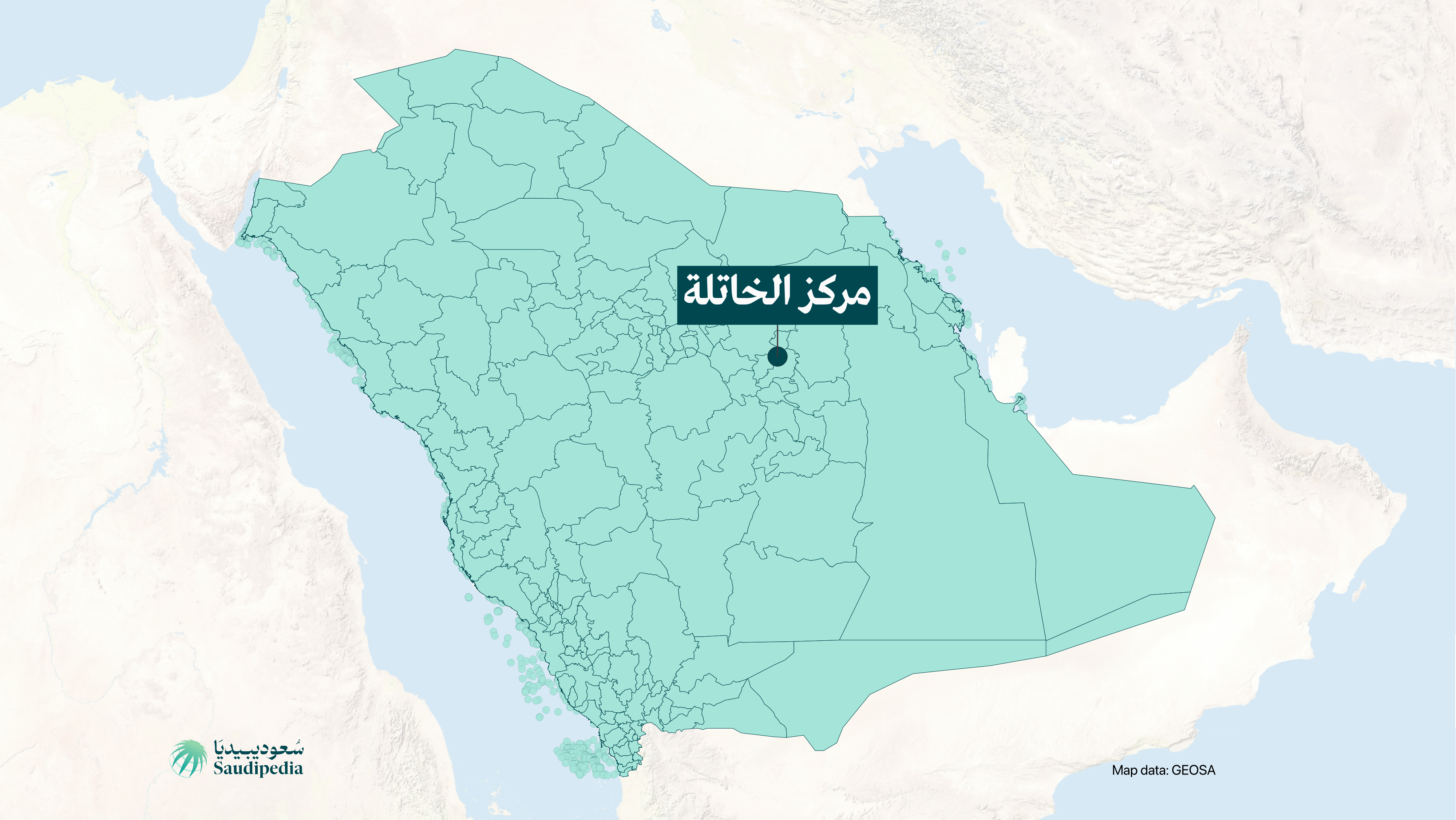 مركز الخاتلة على خارطة السعودية