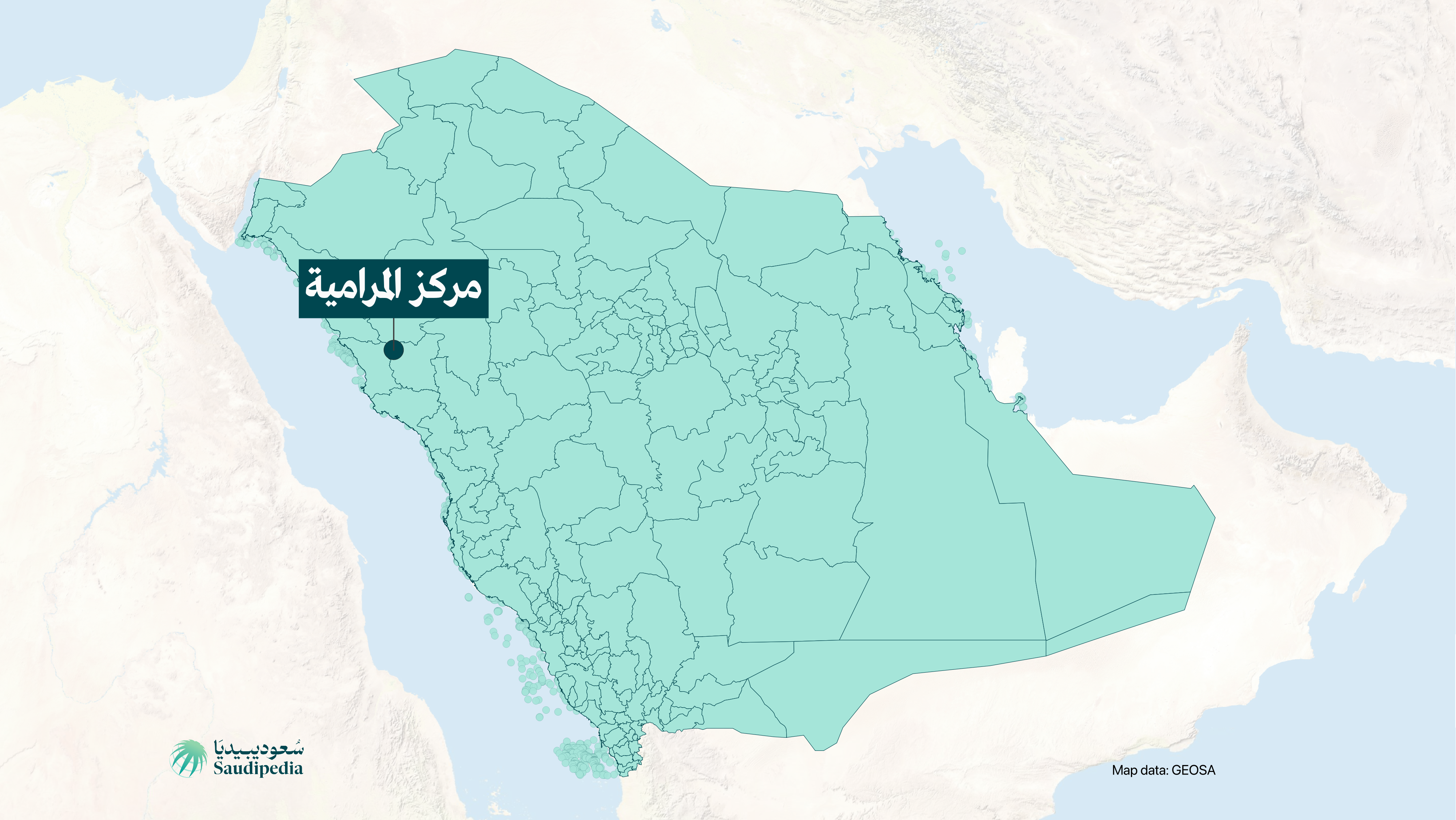 مركز المرامية على خارطة السعودية