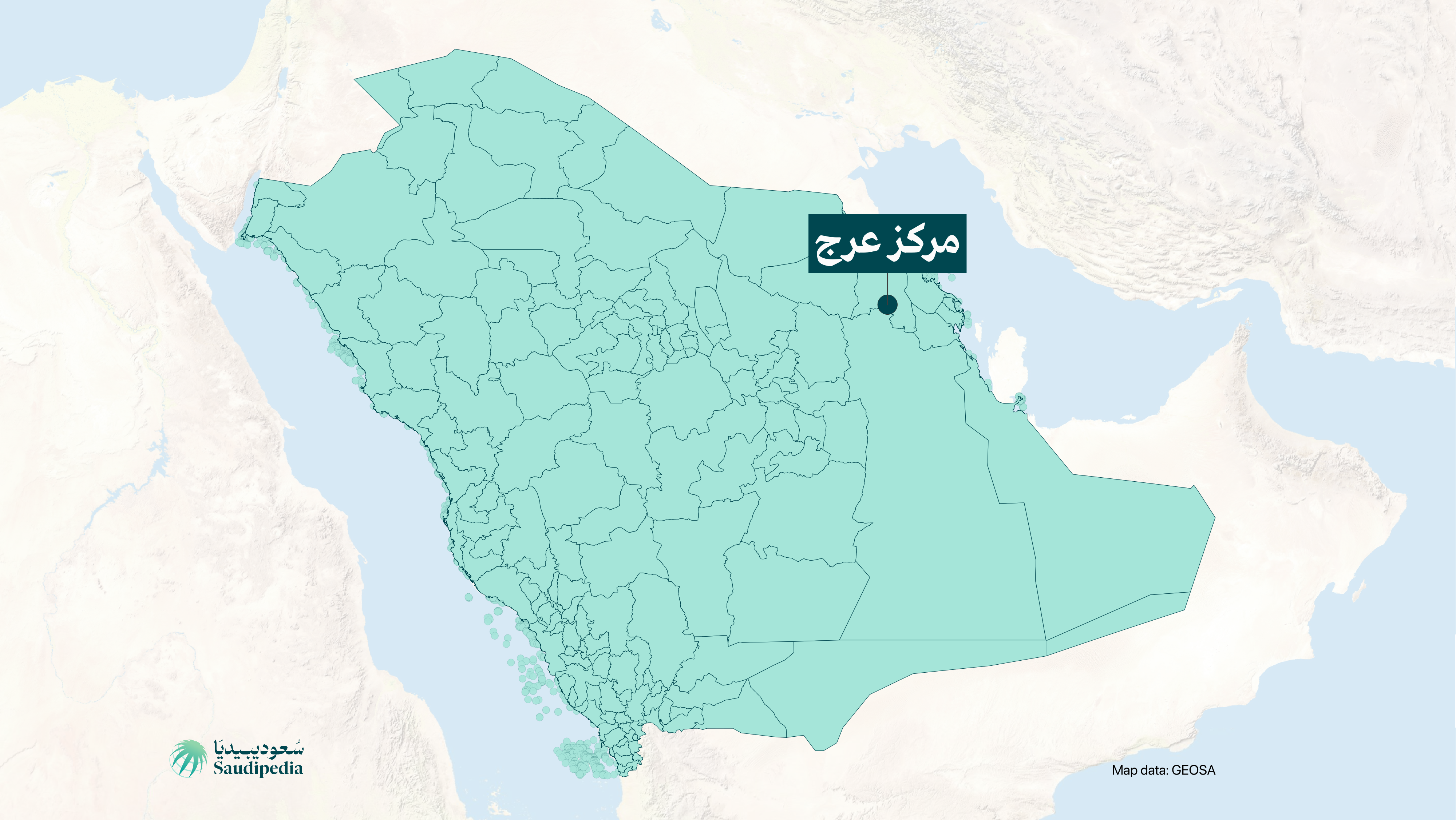 مركز عرج على خارطة السعودية