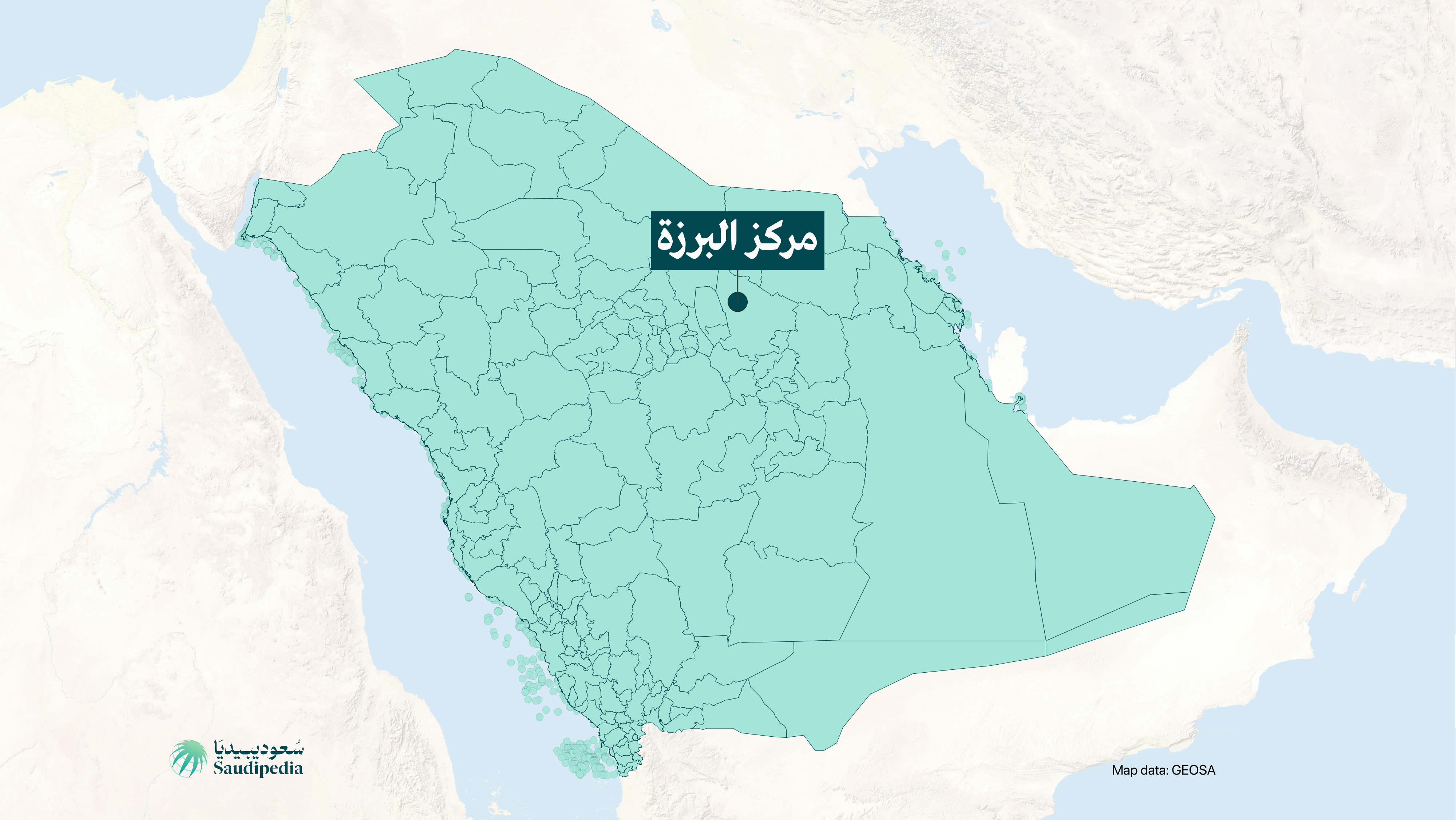 مركز البرزة على خارطة السعودية