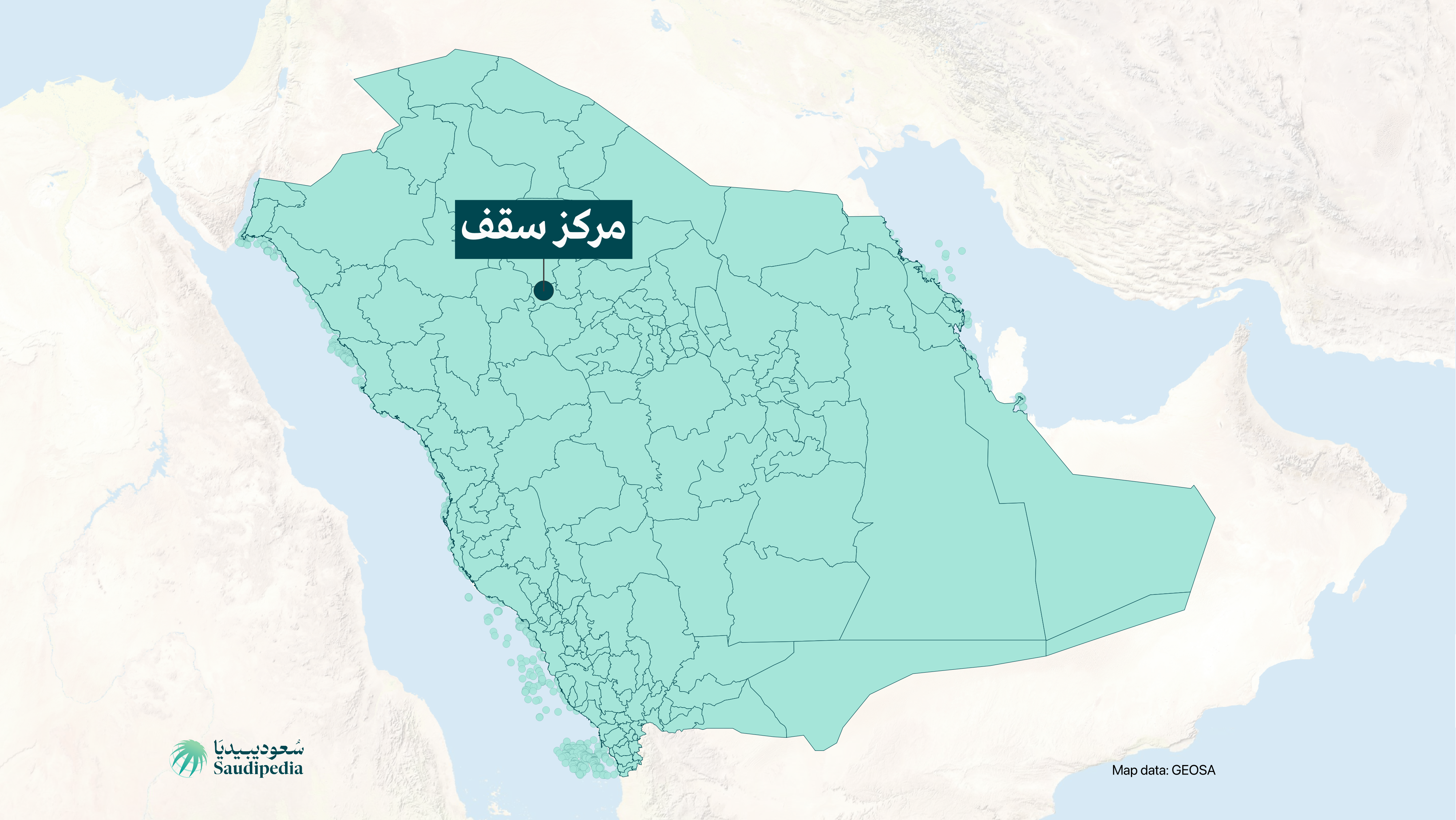 مركز سقف على خارطة السعودية