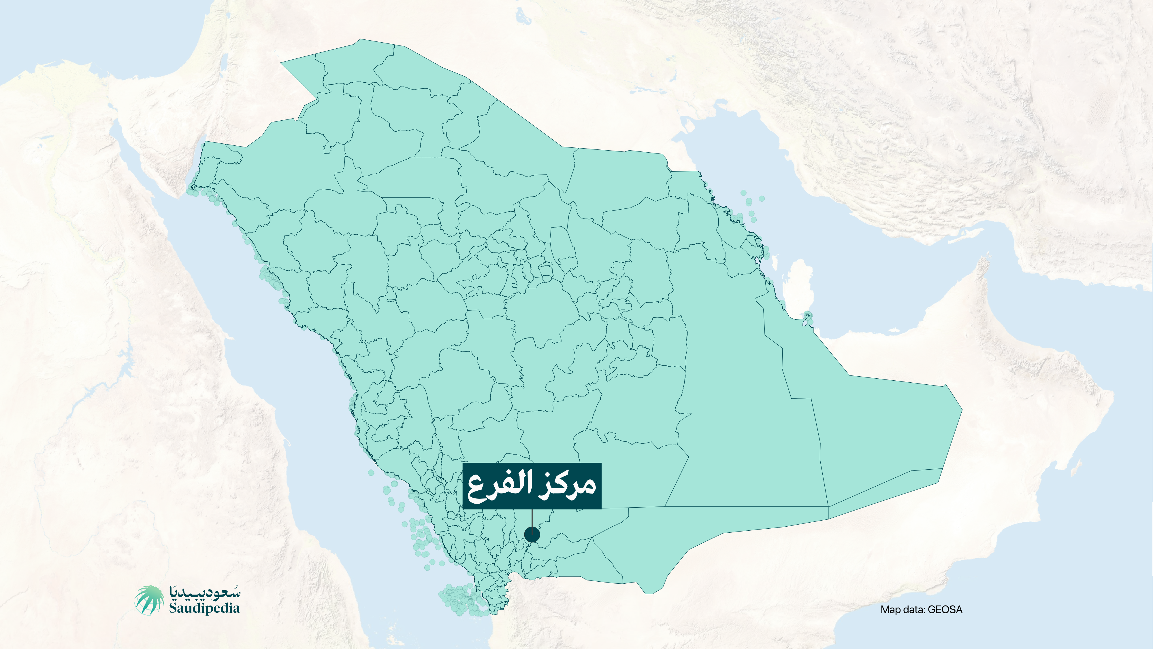 مركز الفرع على خارطة السعودية