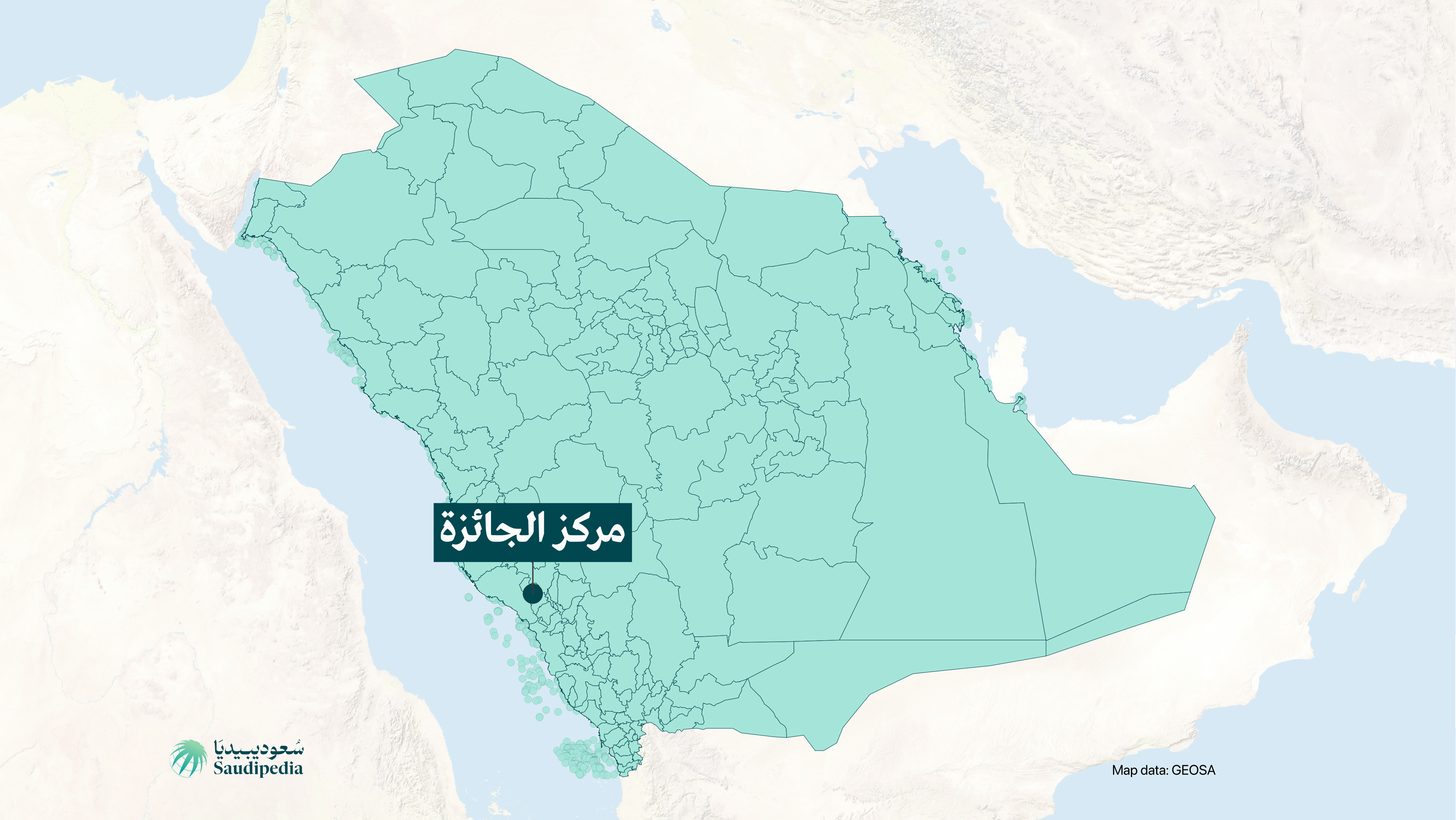 مركز الجائزة على خارطة السعودية