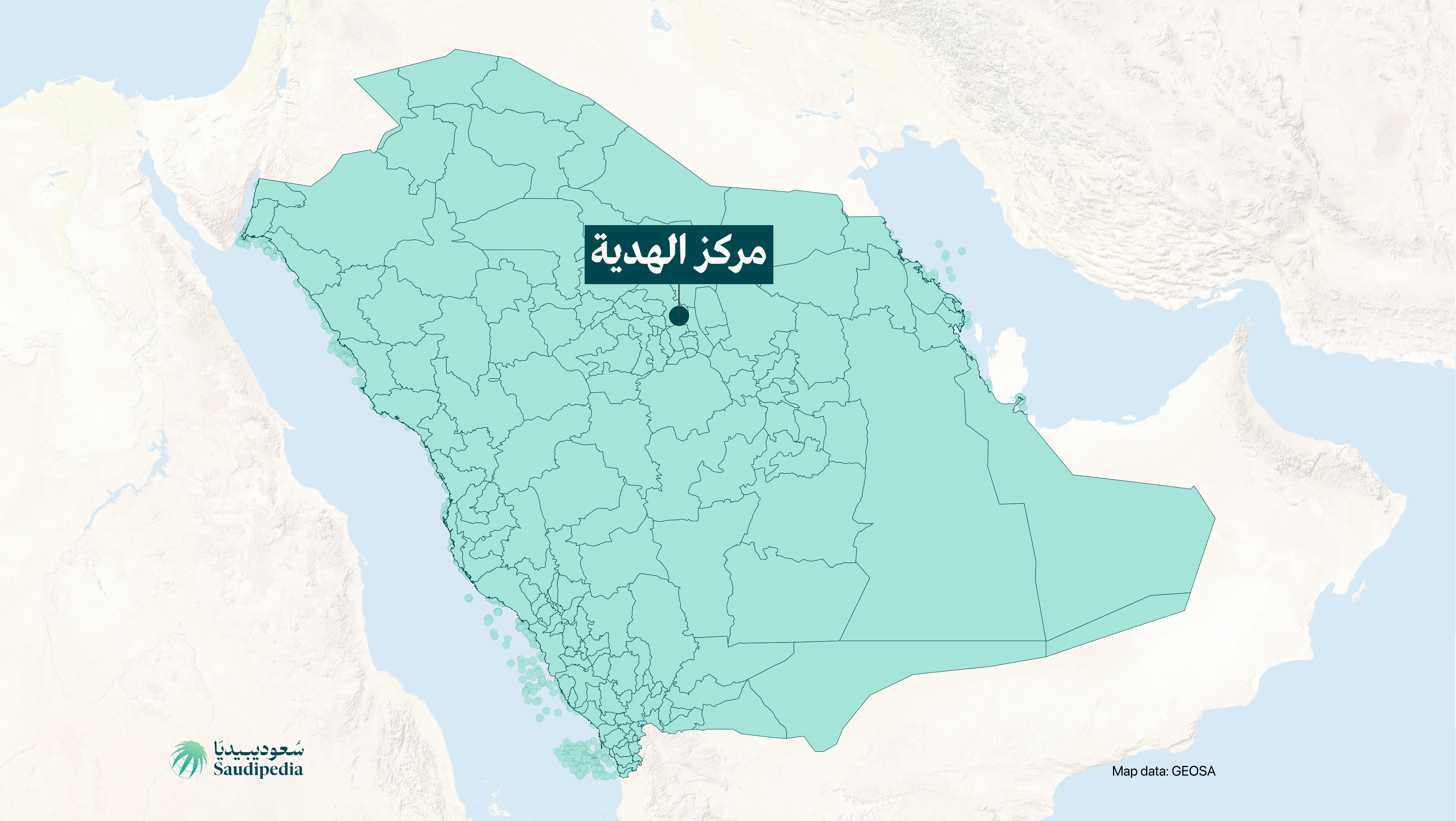 مركز الهدية على خارطة السعودية