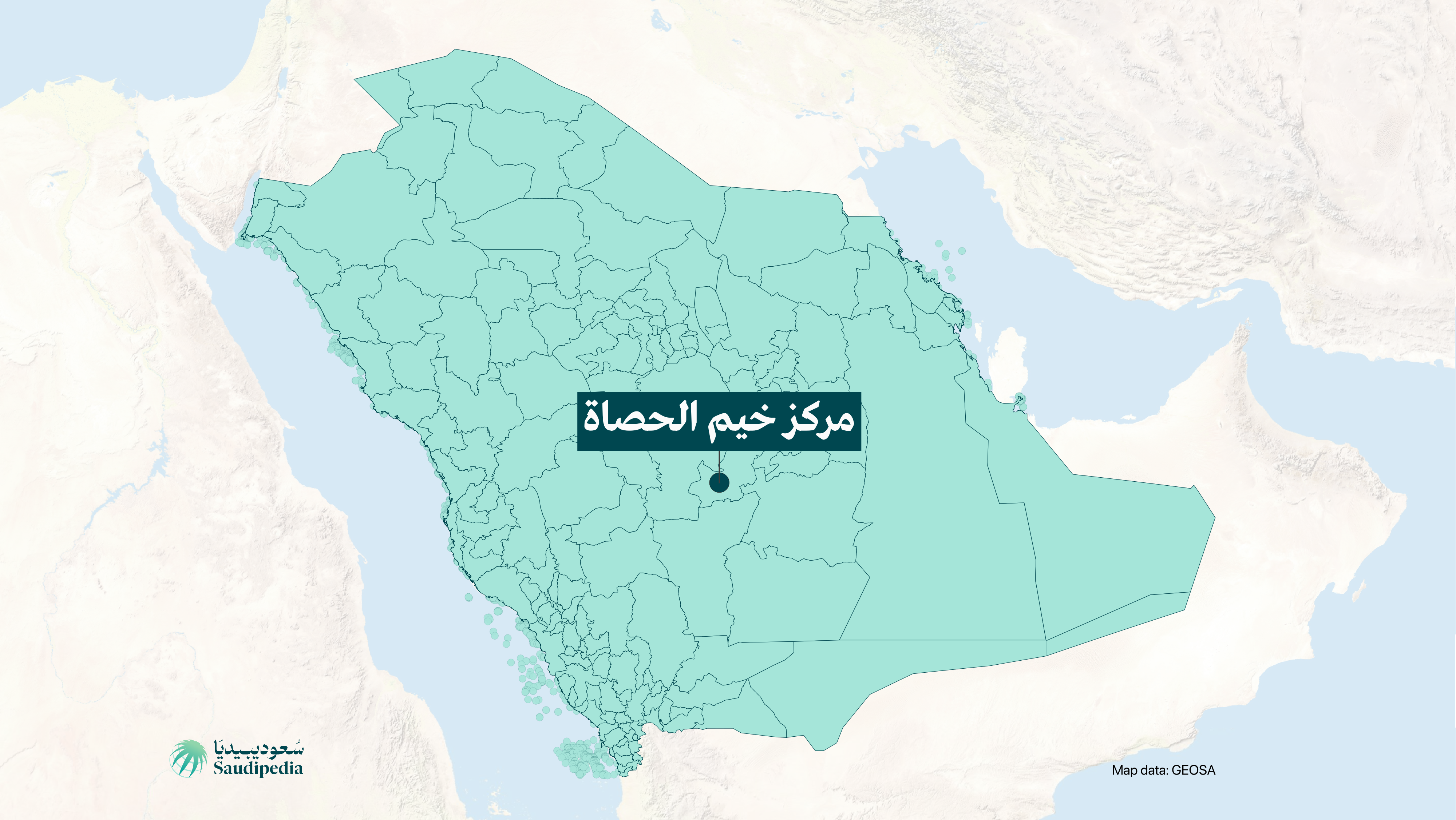 مركز خيم الحصاة على خارطة السعودية