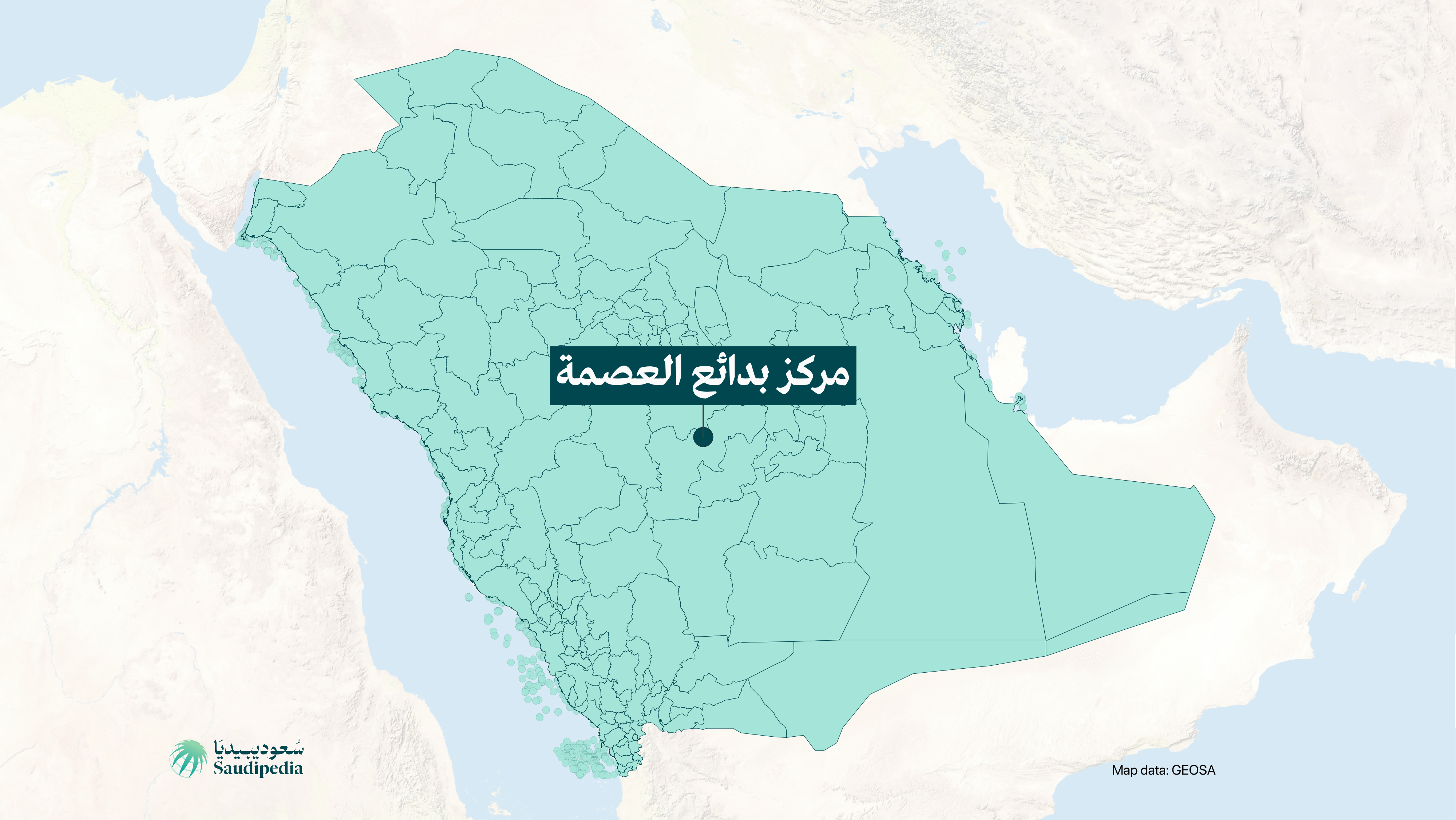 مركز بدائع العصمة على خارطة السعودية