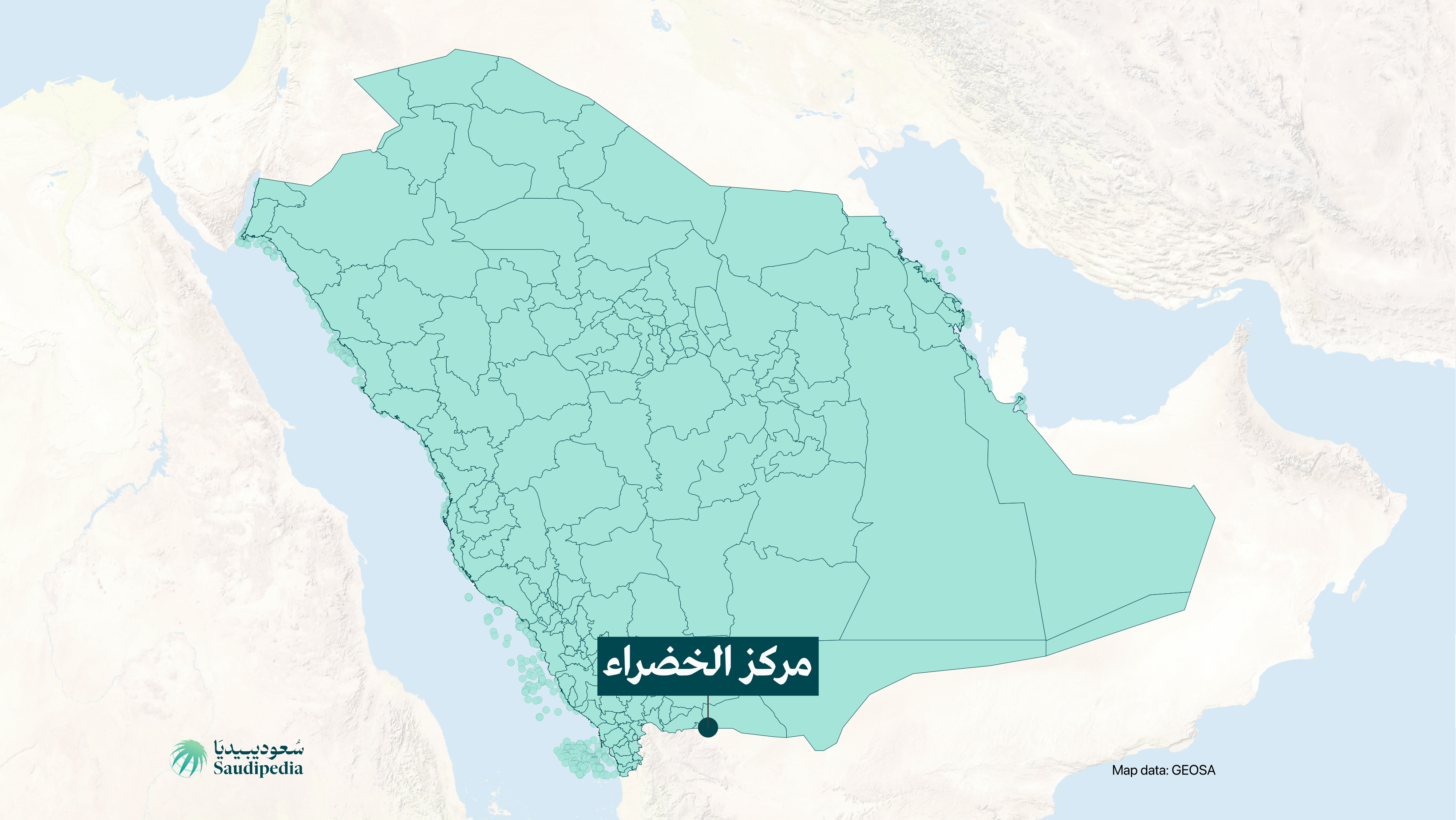 مركز الخضراء على خارطة السعودية