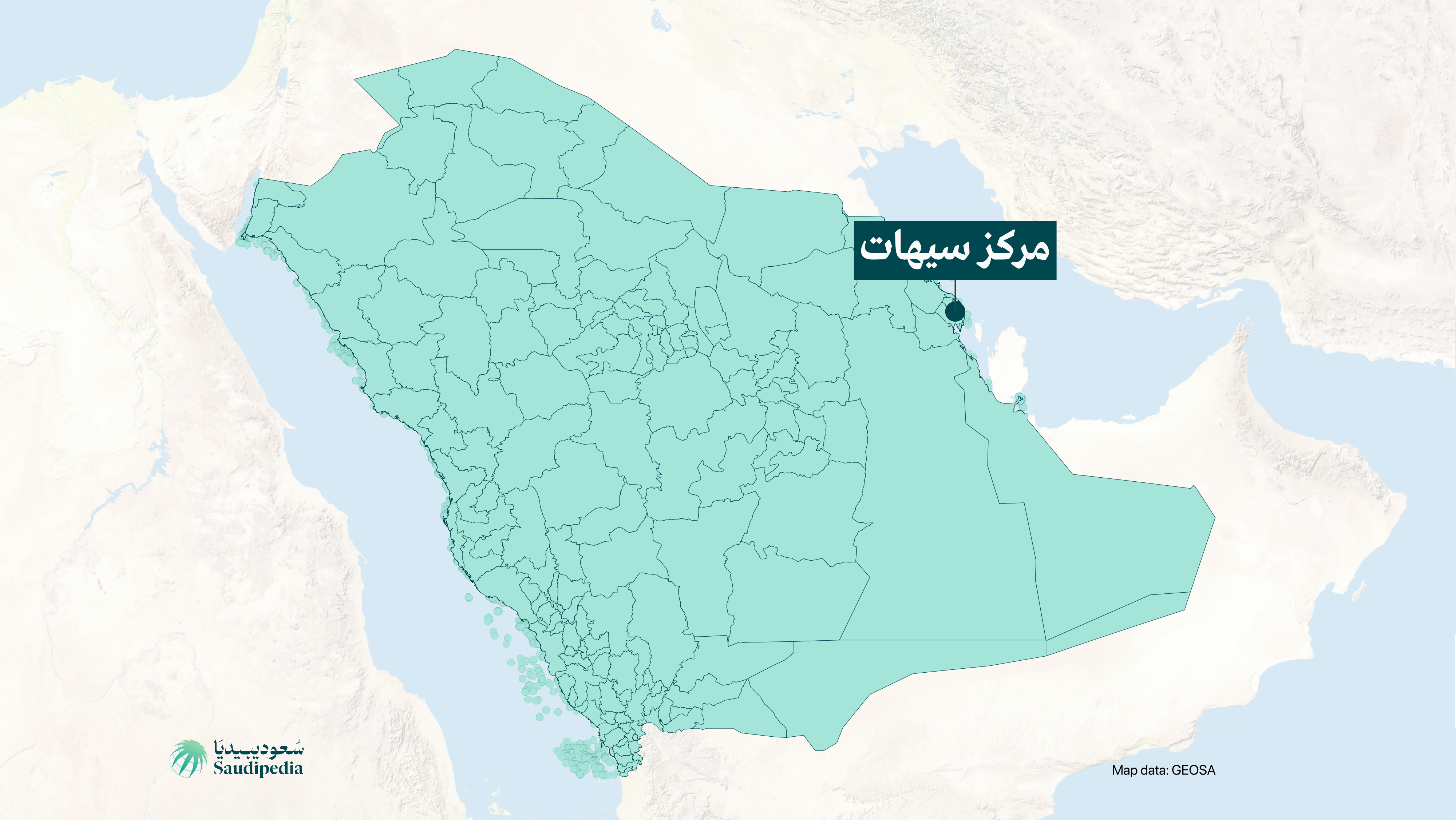 مركز سيهات على خارطة السعودية