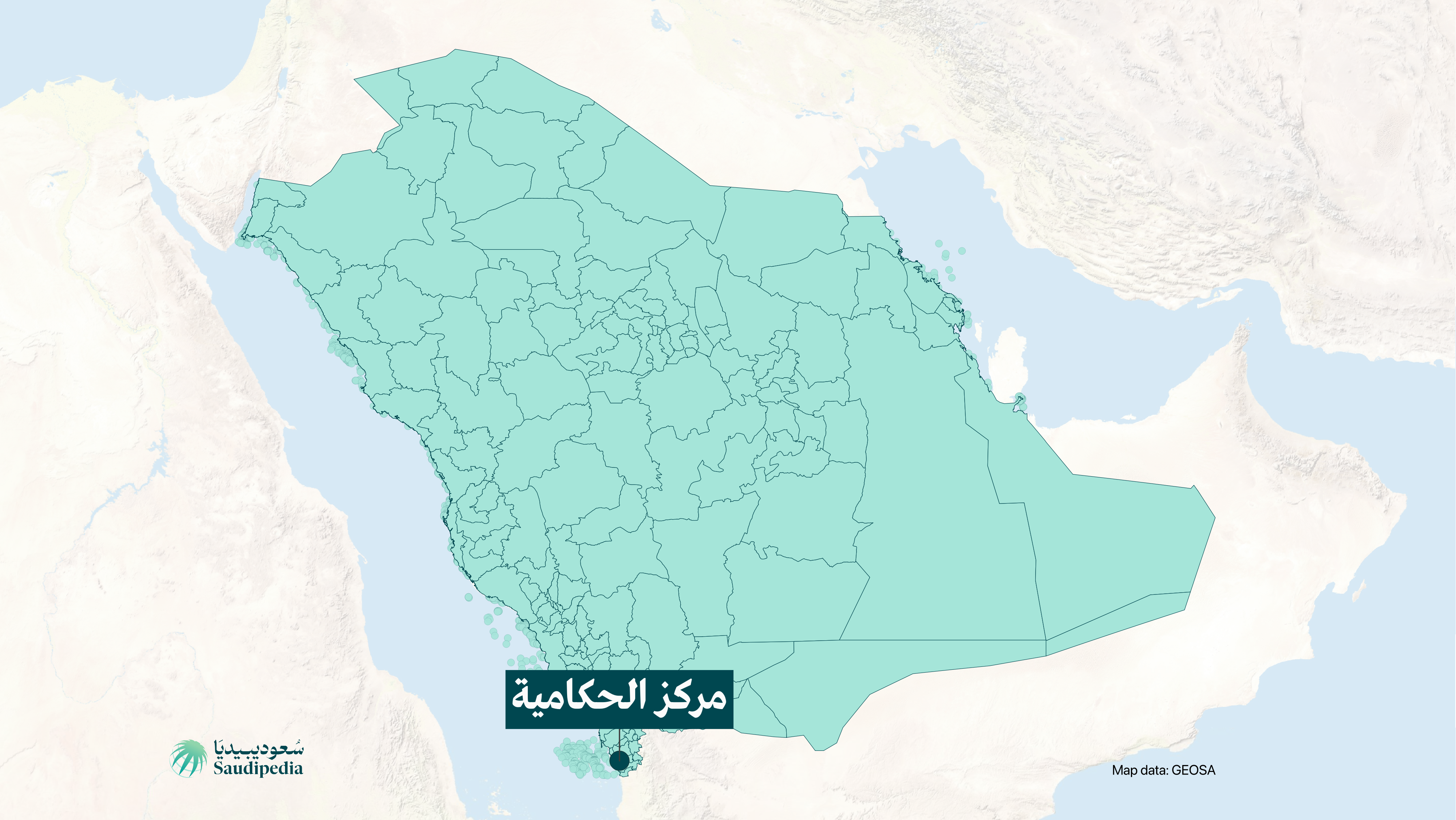 مركز الحكامية على خارطة السعودية