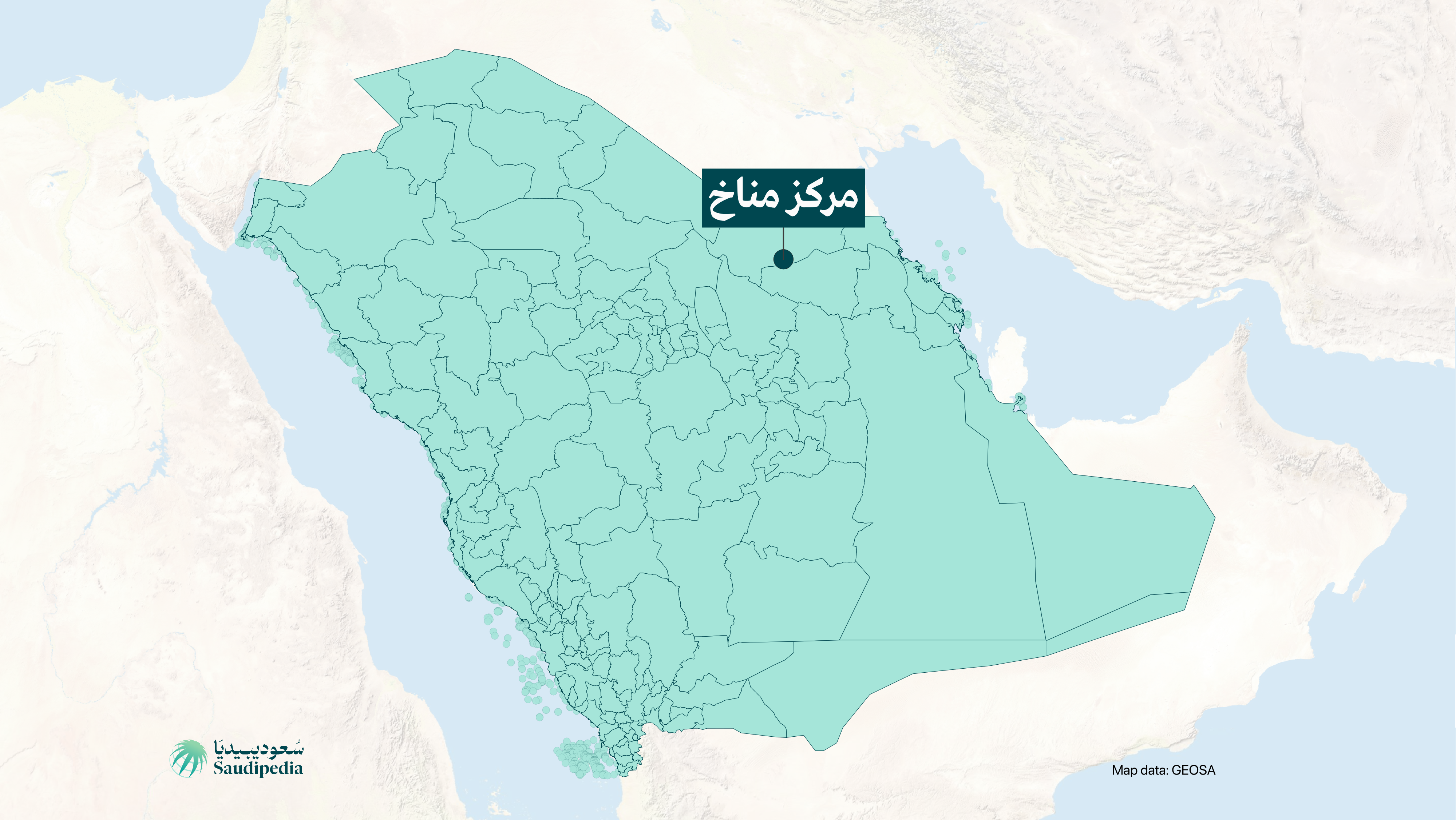 مركز مناخ على خارطة السعودية