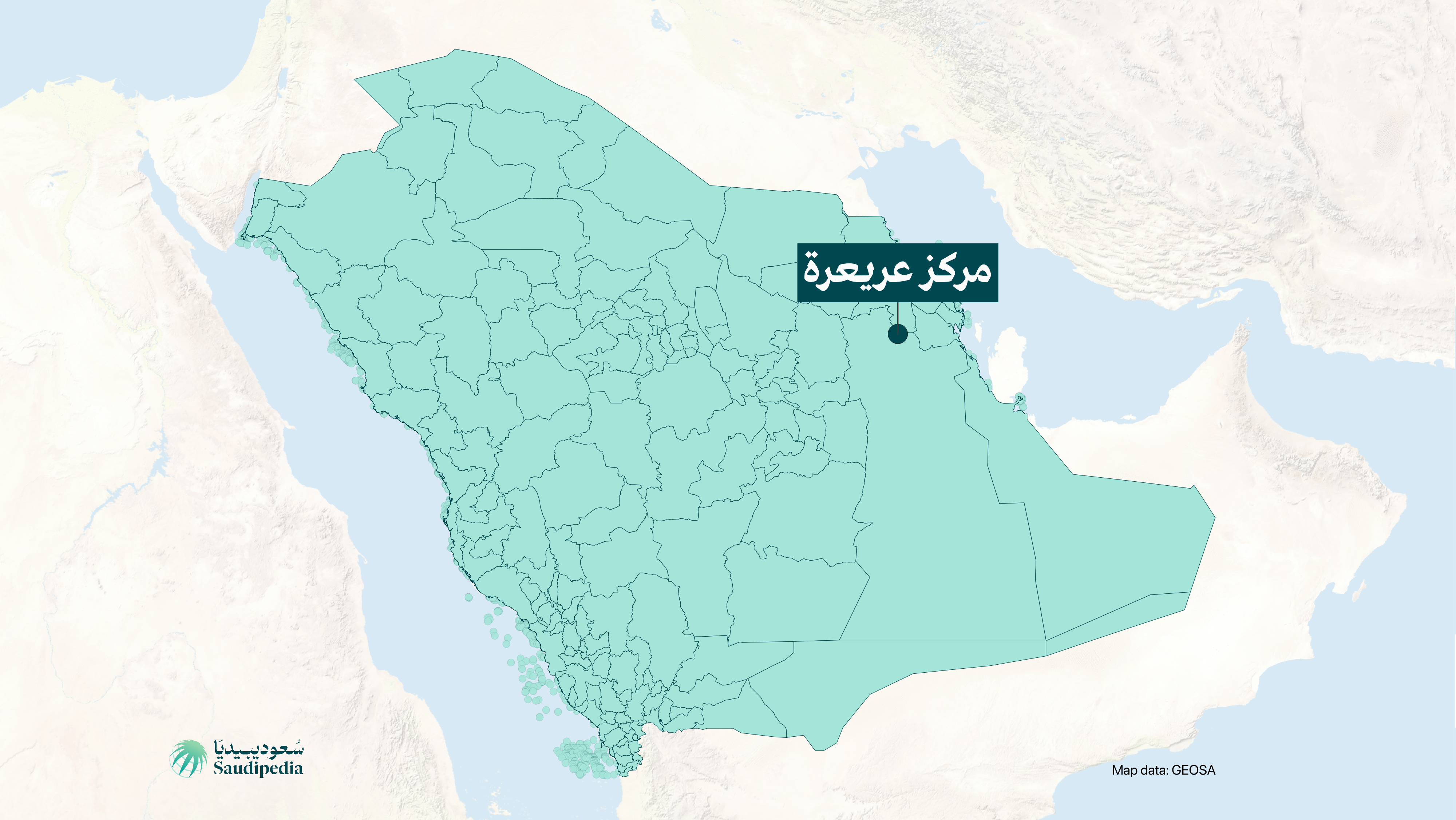 مركز عريعرة على خارطة السعودية