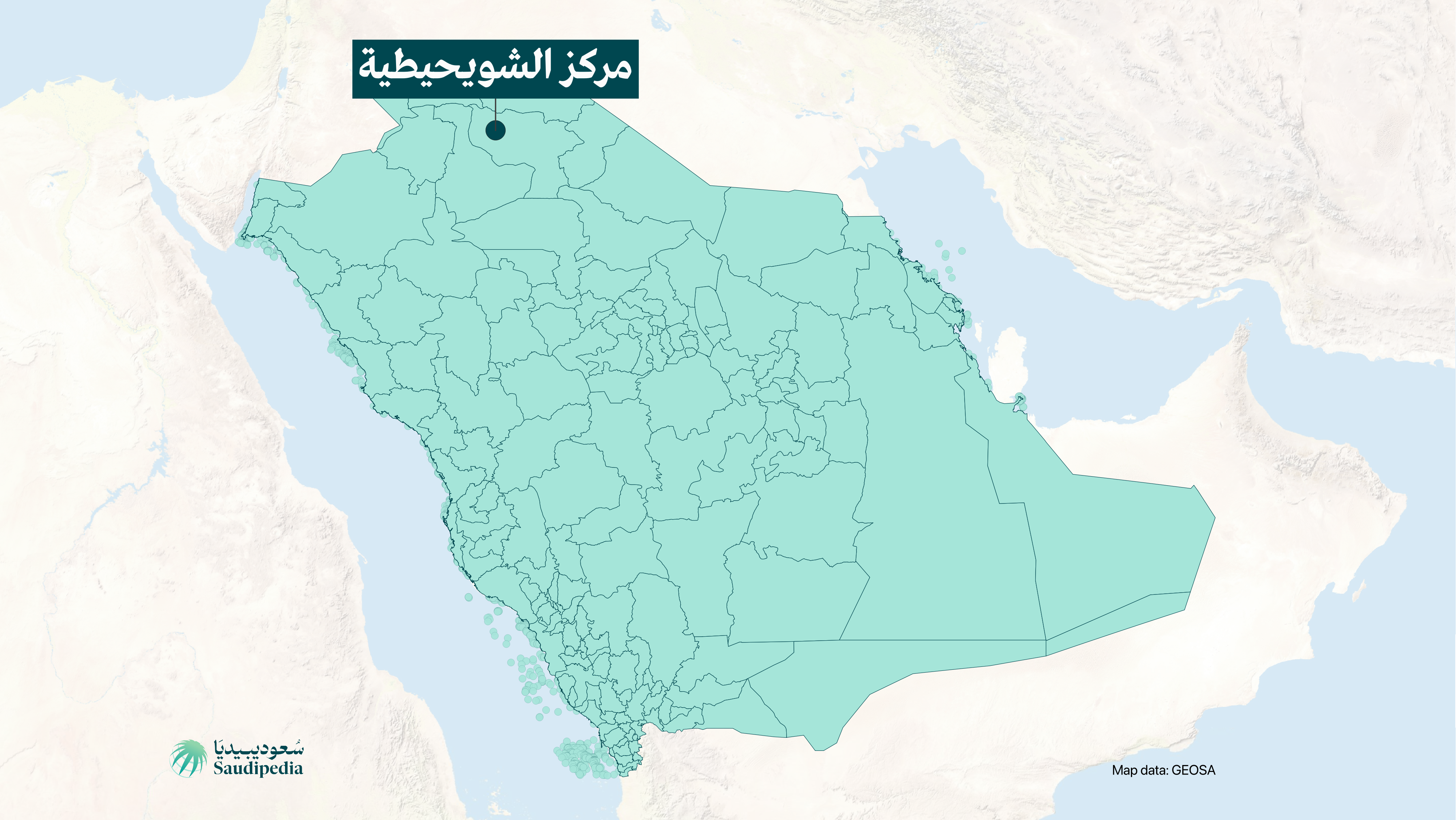 مركز الشويحيطية على خارطة السعودية