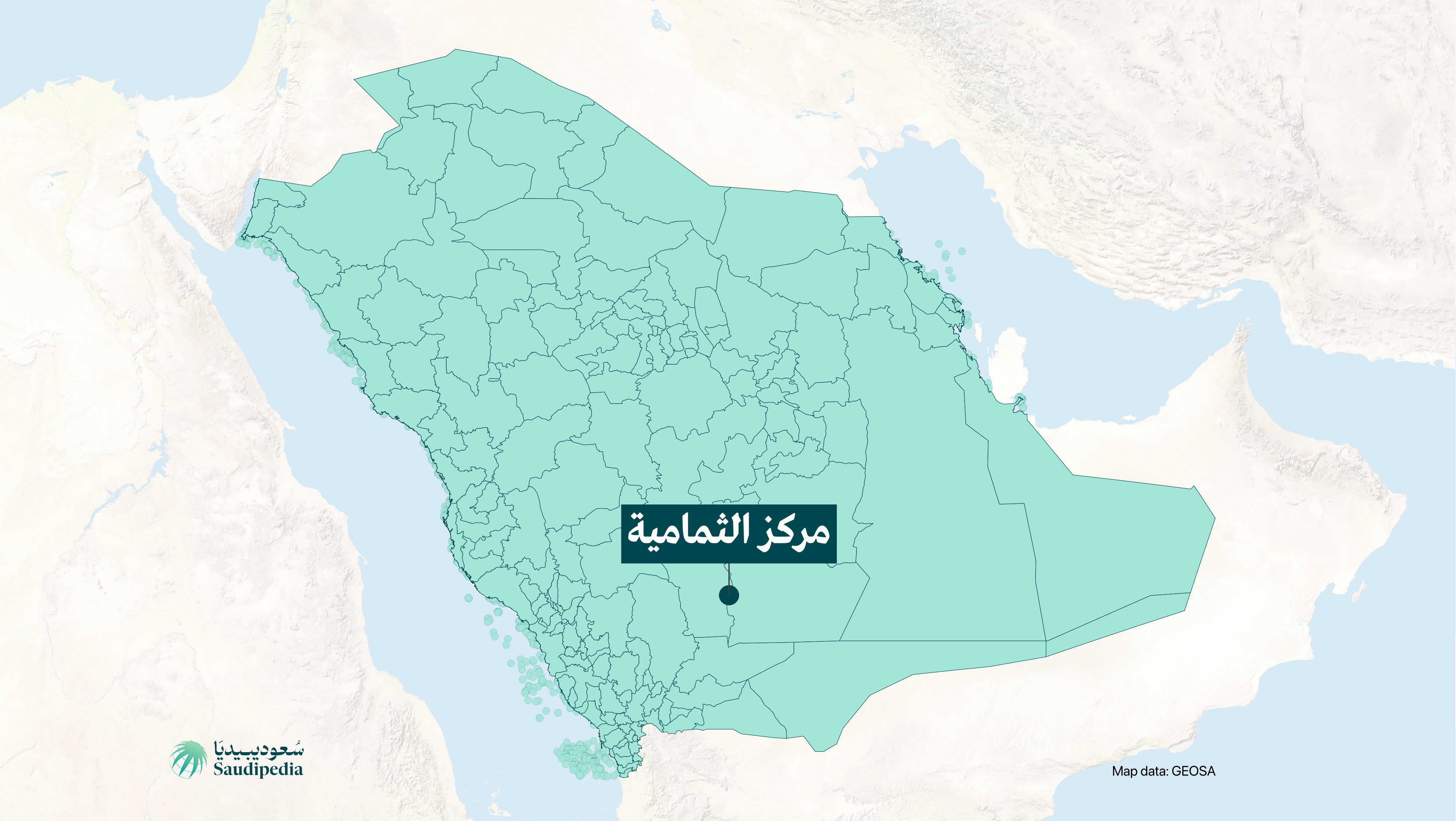 مركز الثمامية على خارطة السعودية