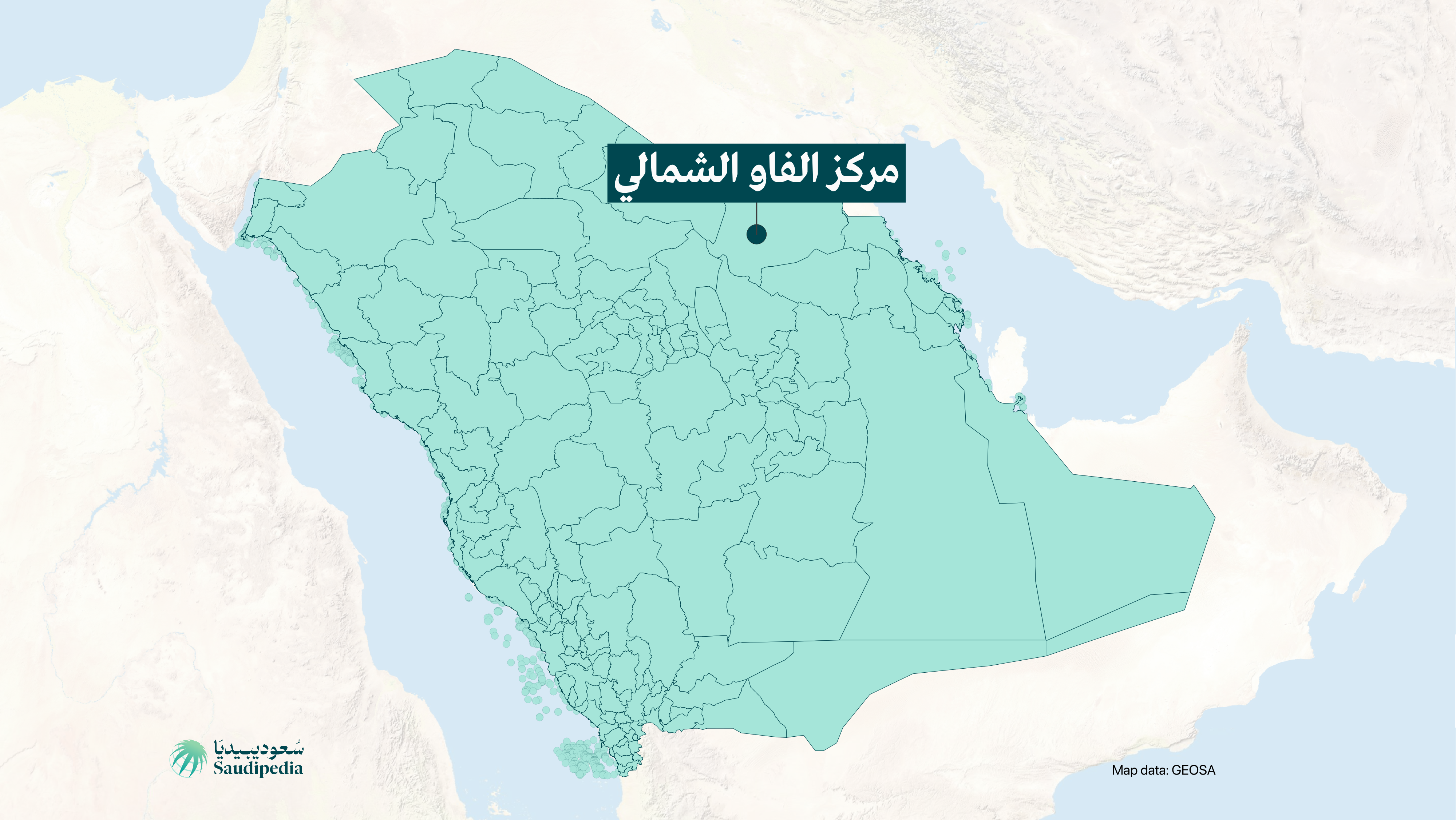 مركز الفاو الشمالي على خارطة السعودية