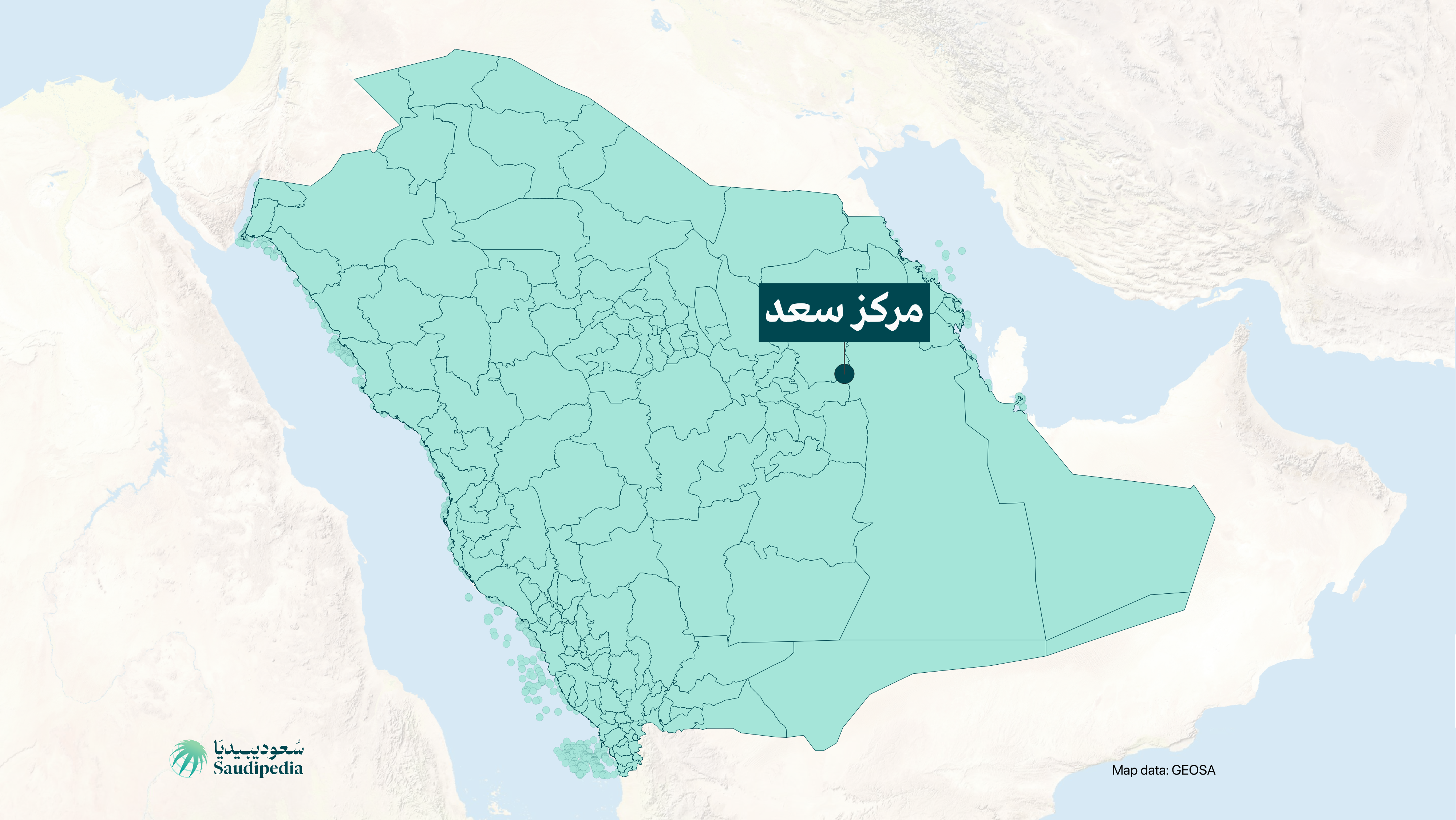 مركز مركز سعد على خارطة السعودية
