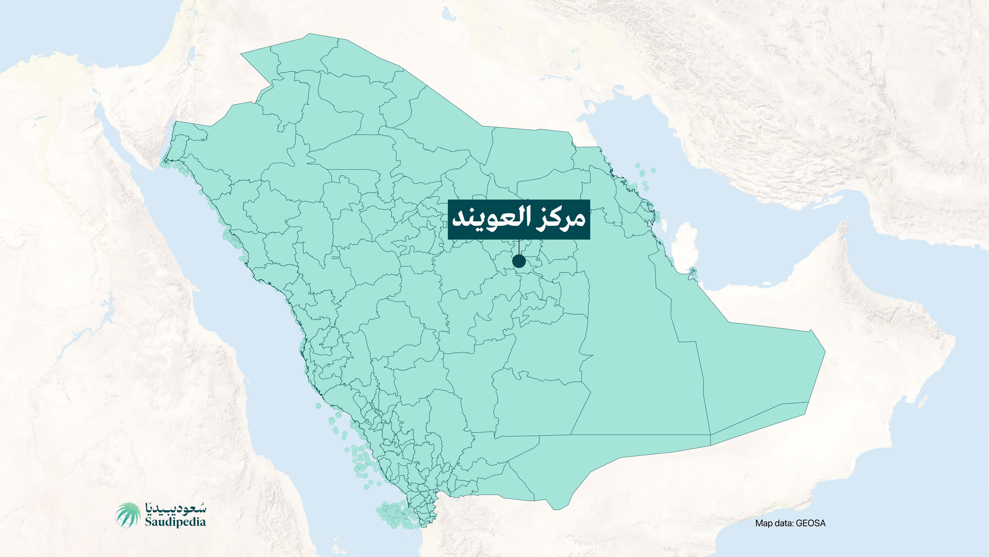 مركز العويند على خارطة السعودية