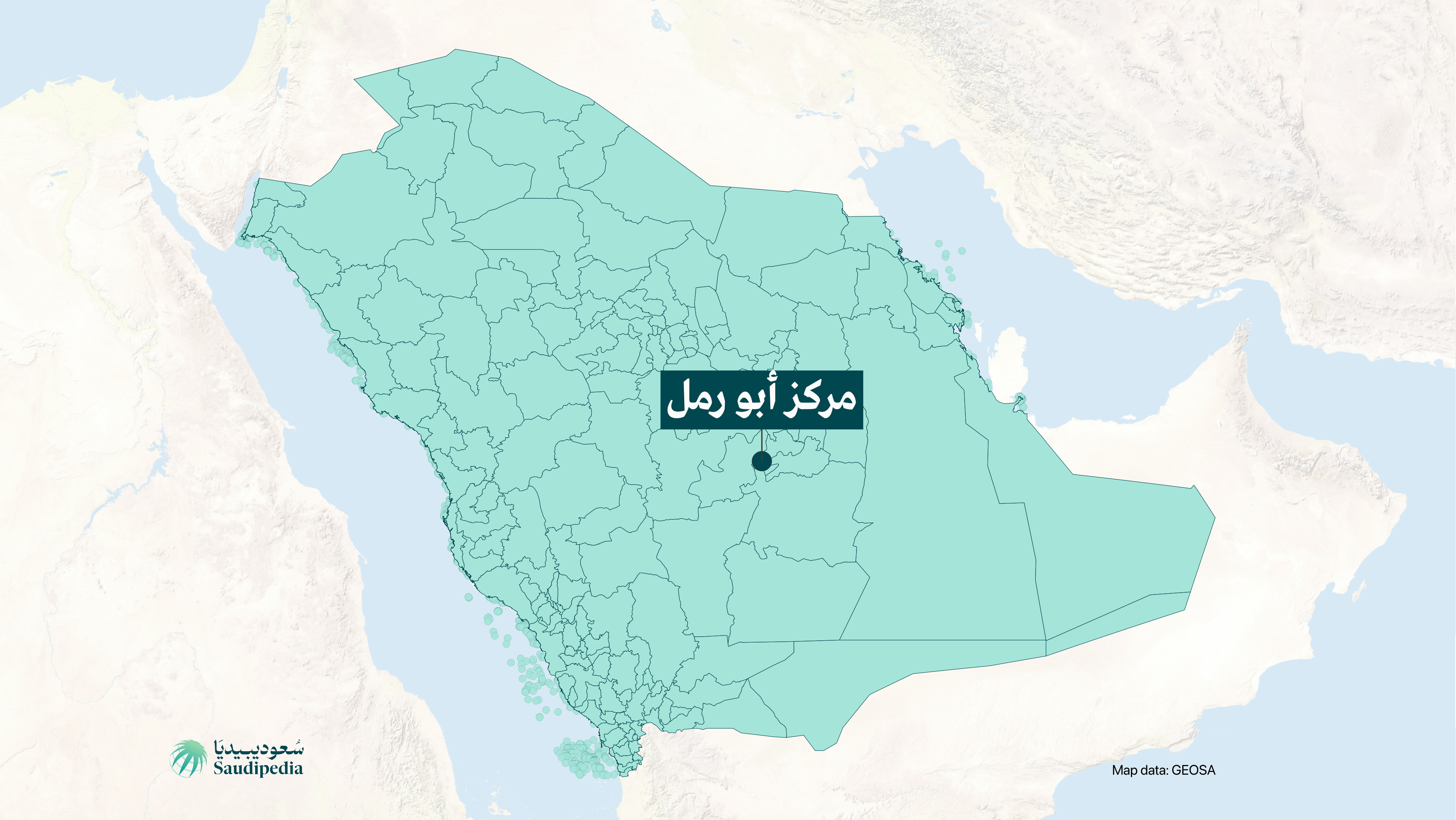 مركز أبو رمل على خارطة السعودية