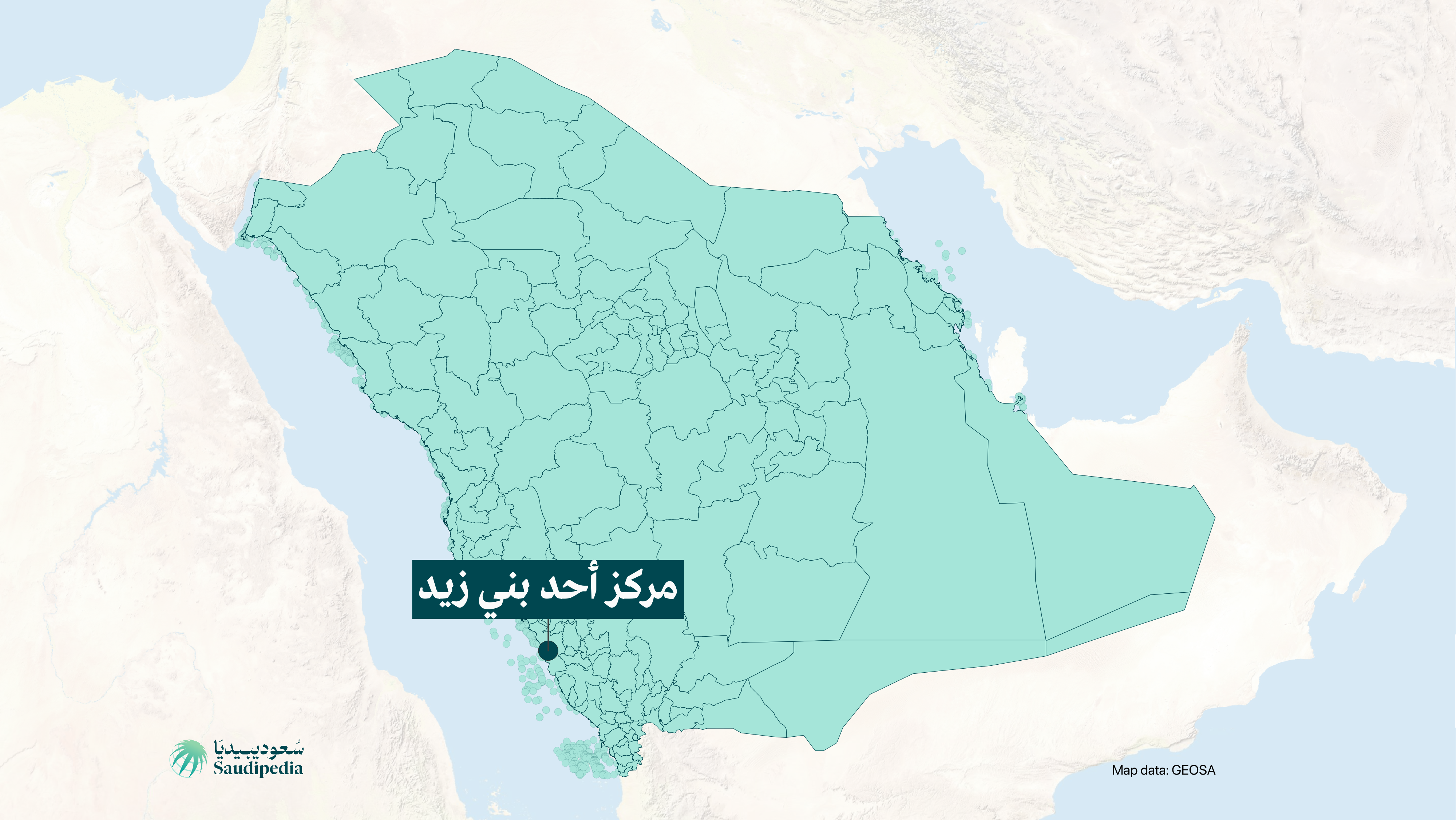 مركز أحد بني زيد على خارطة السعودية