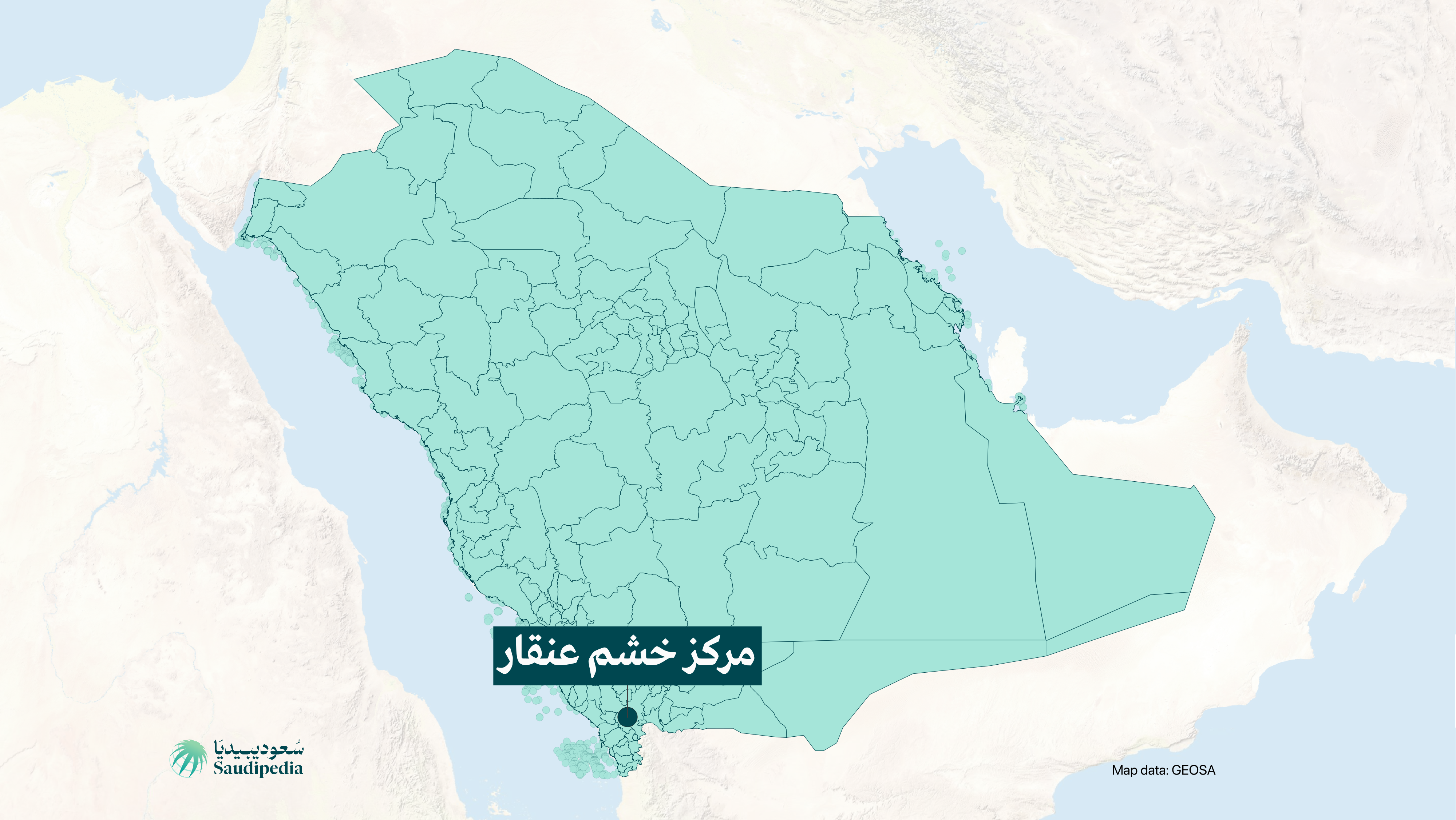مركز خشم عنقار على خارطة السعودية