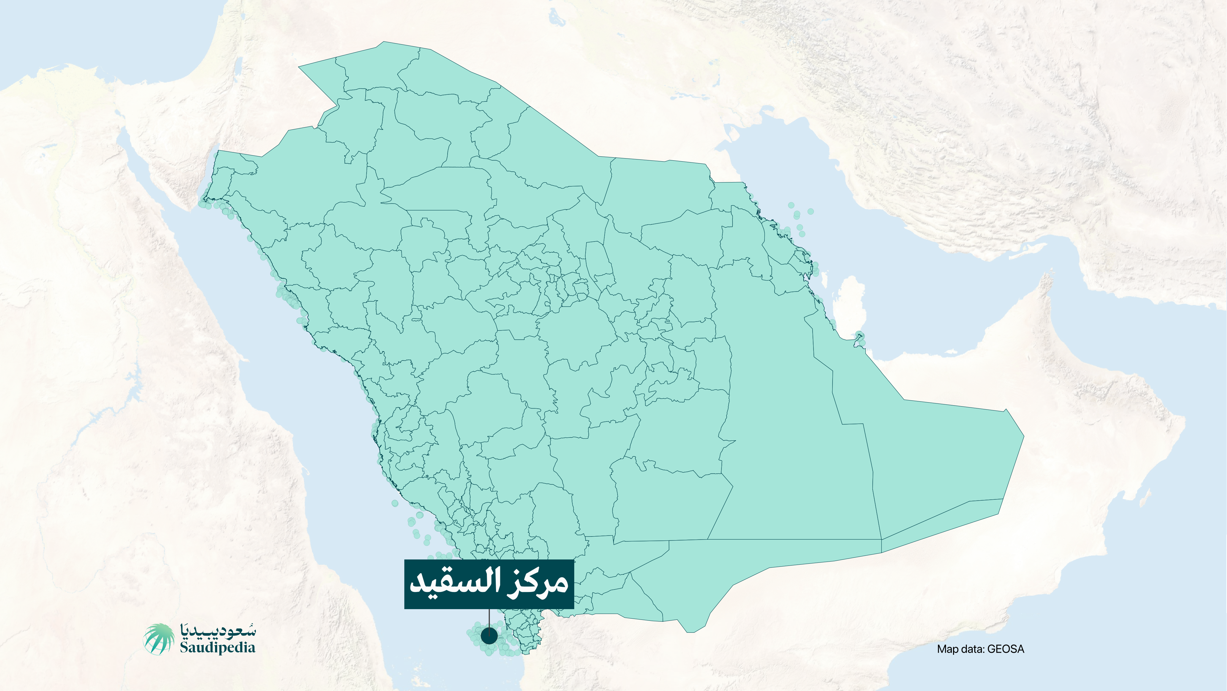 مركز السقيد على خارطة السعودية