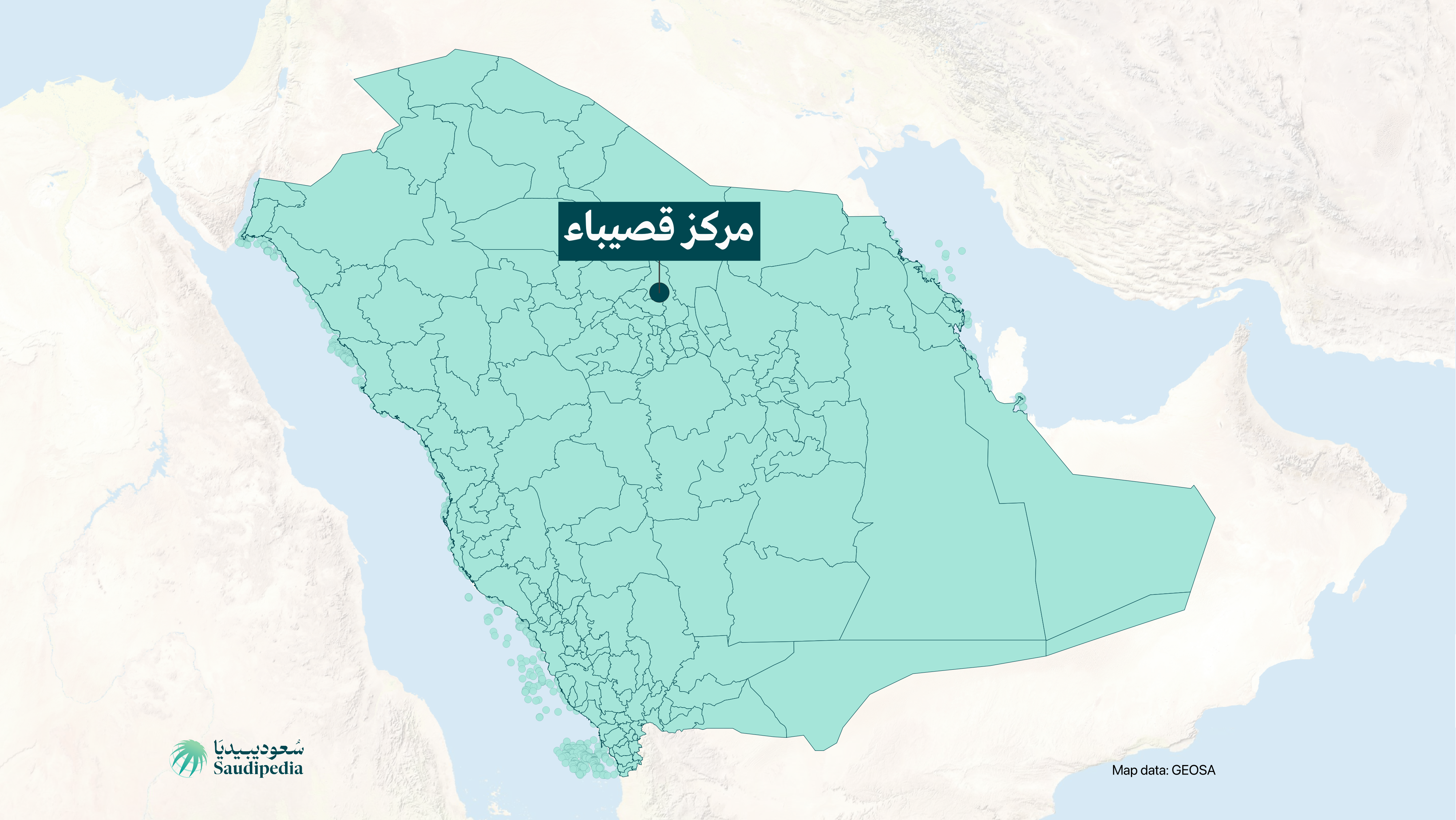 مركز قصيباء على خارطة السعودية
