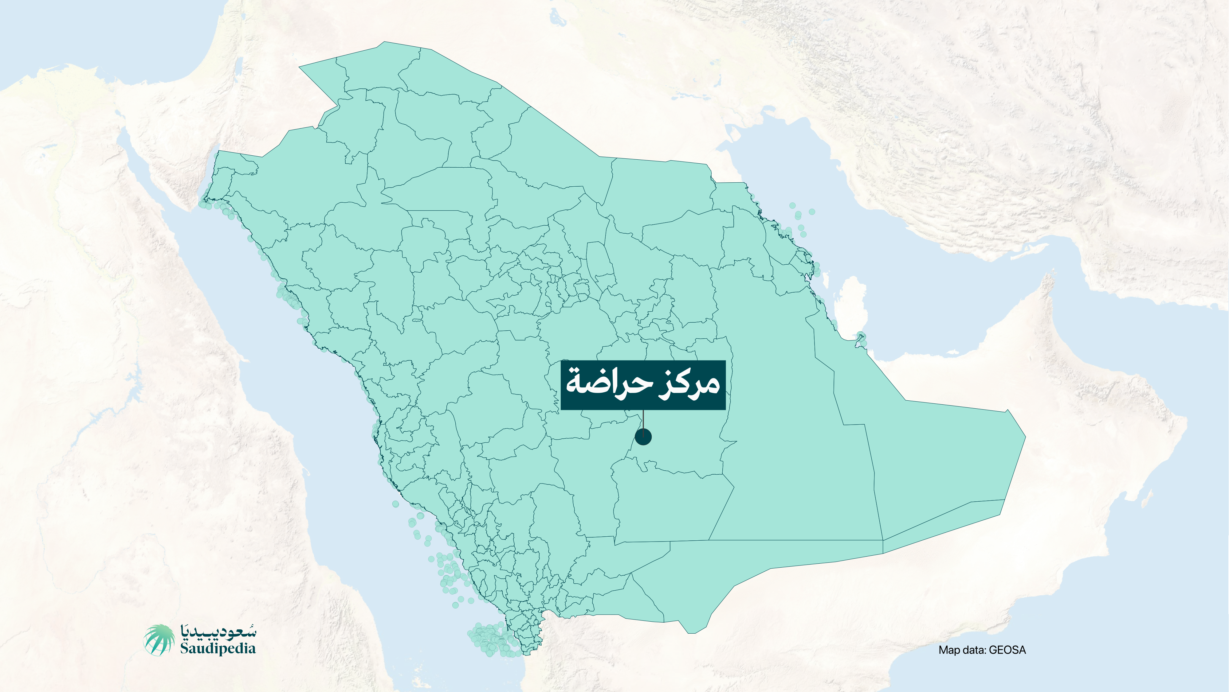 مركز حراضة على خارطة السعودية