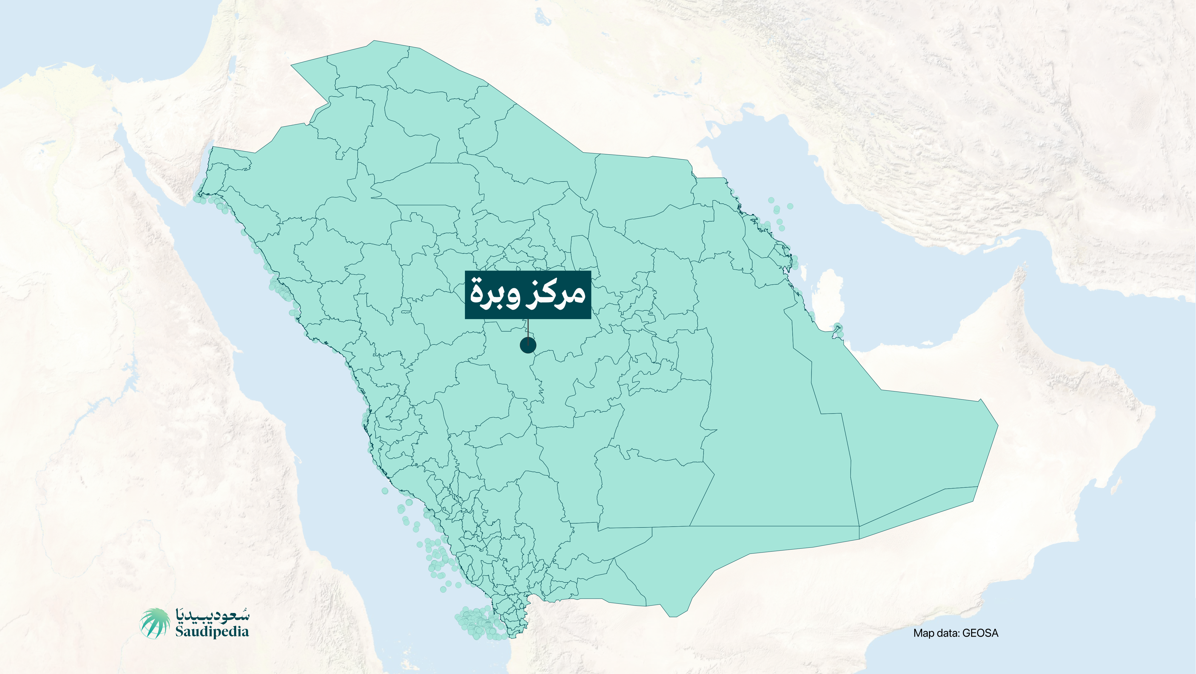 مركز وبرة على خارطة السعودية