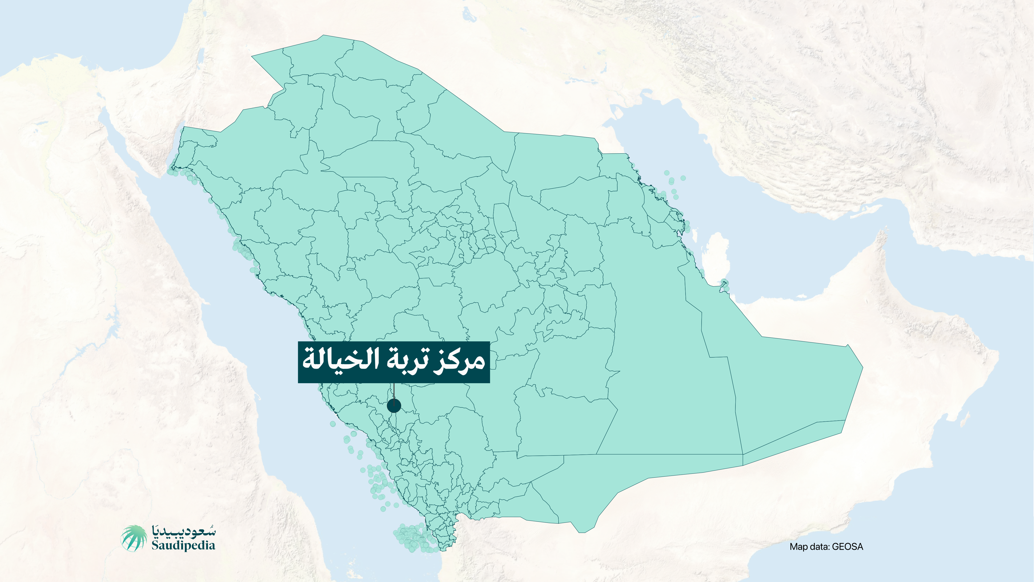 مركز تربة الخيالة على خارطة السعودية