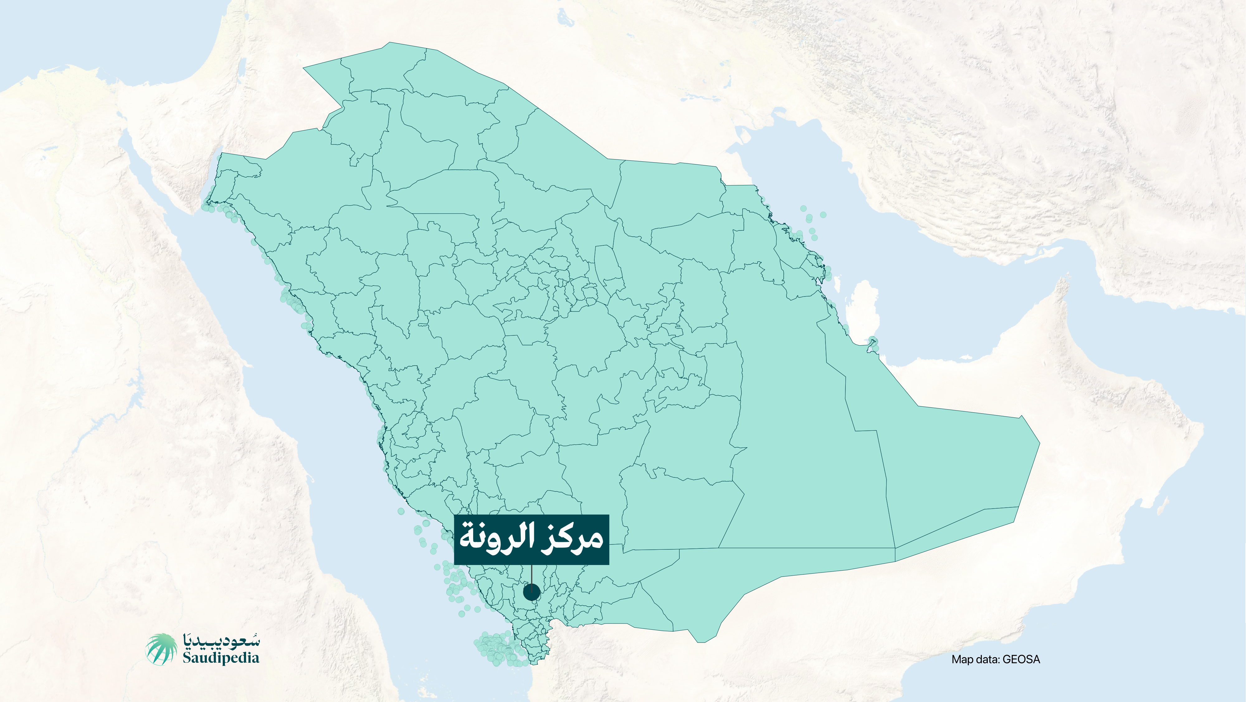 مركز الرونة على خارطة السعودية