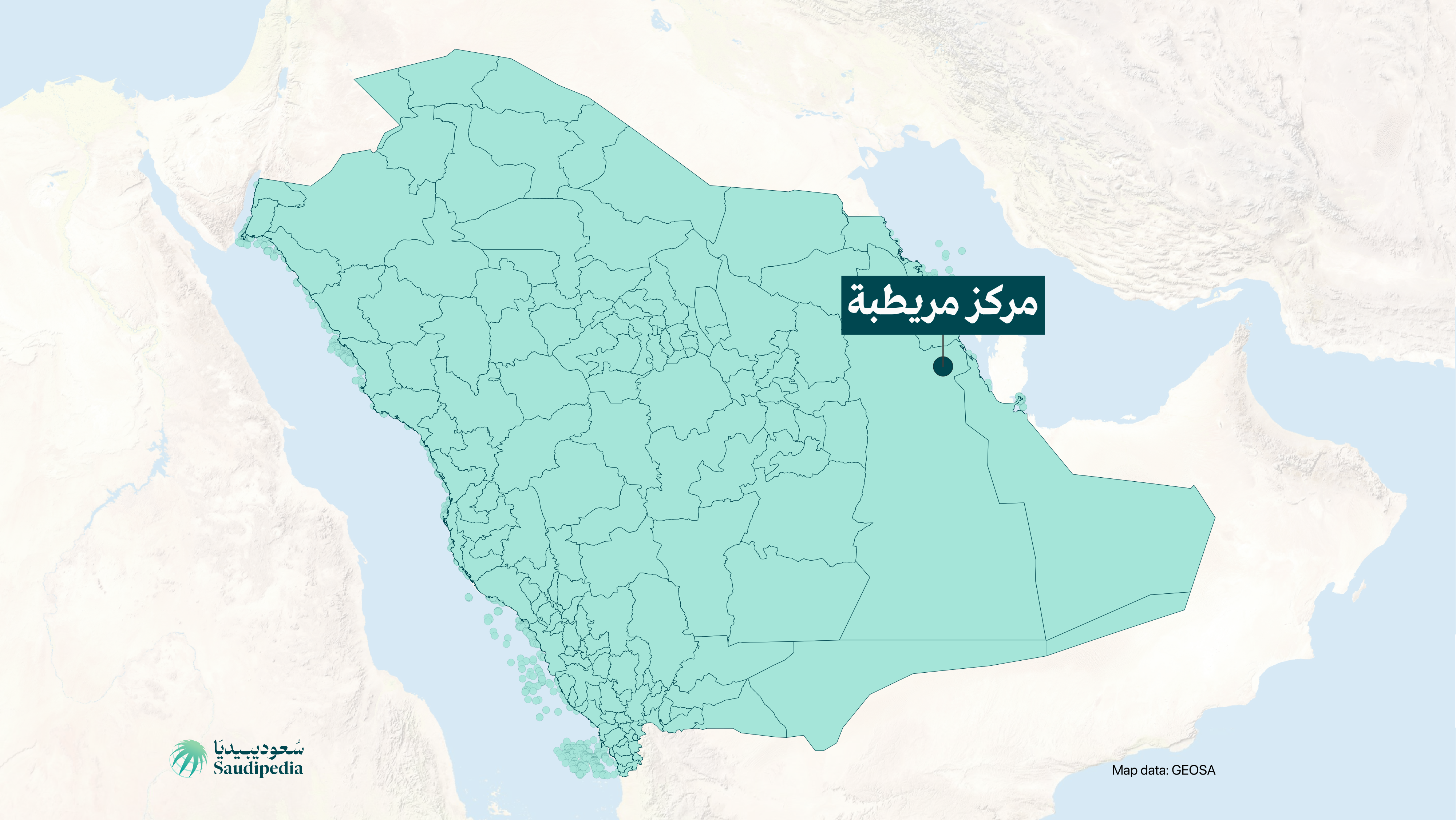 مركز مريطبة على خارطة السعودية