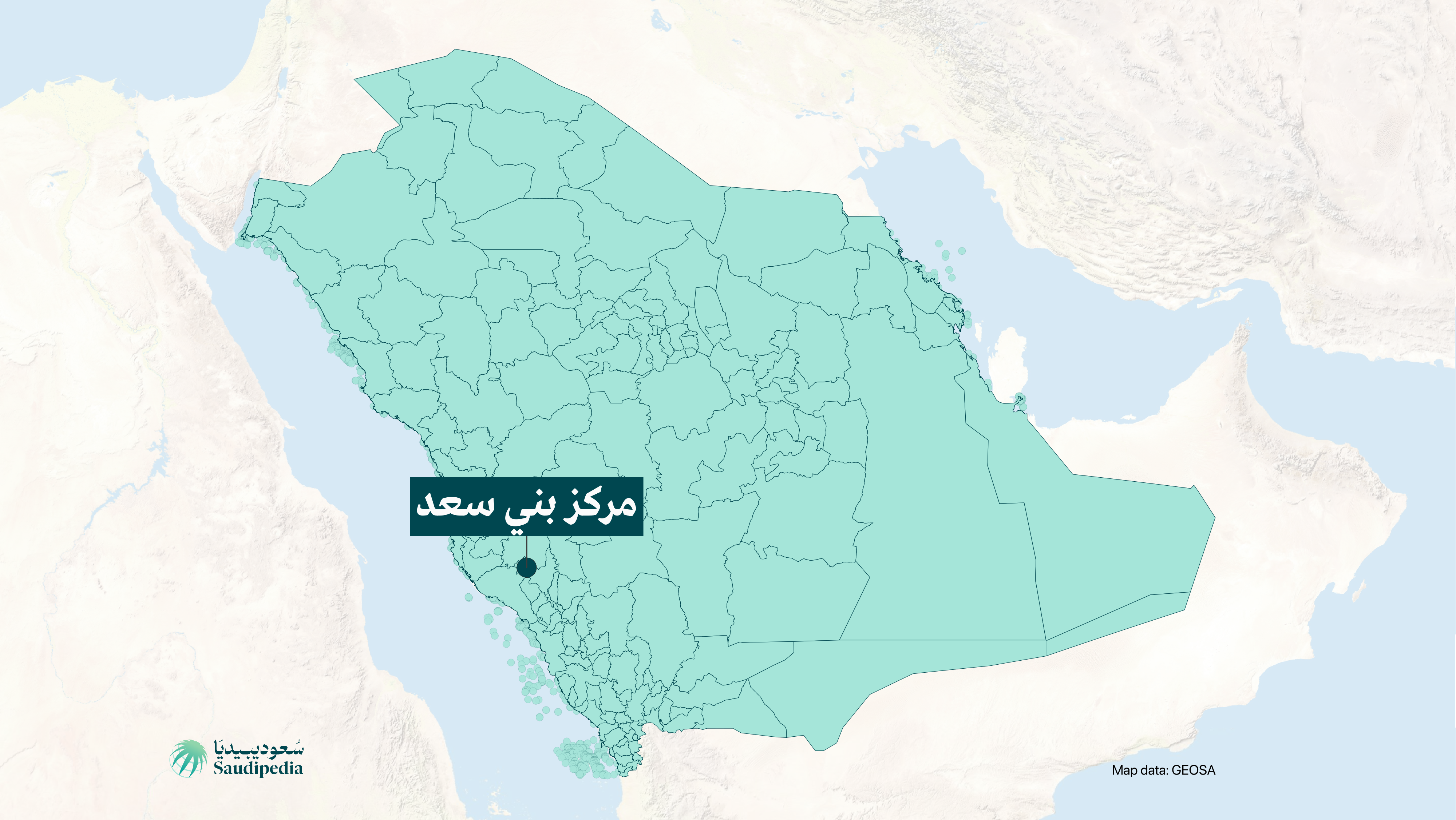 مركز بني سعد على خارطة السعودية