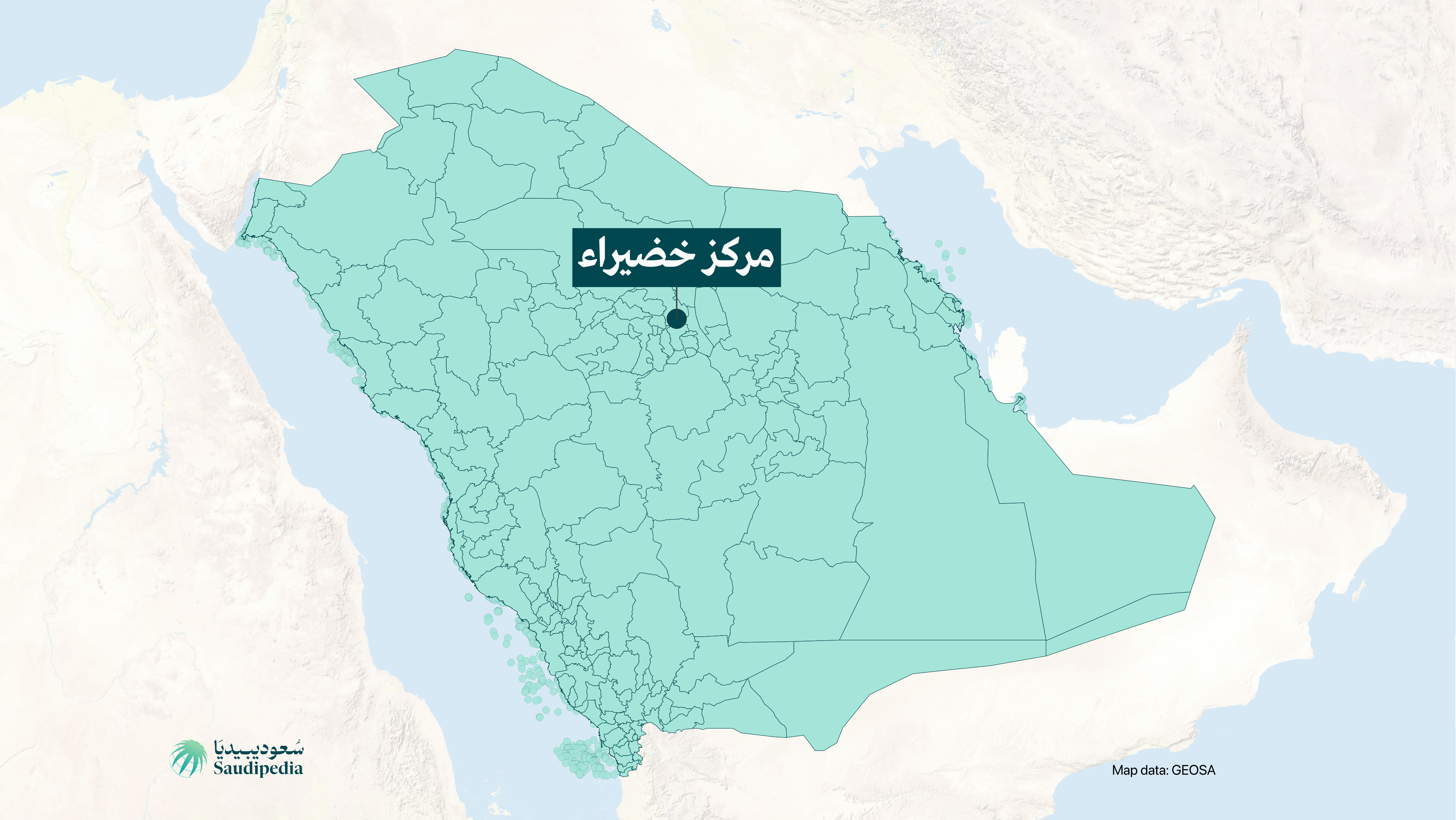 مركز خضيراء على خارطة السعودية