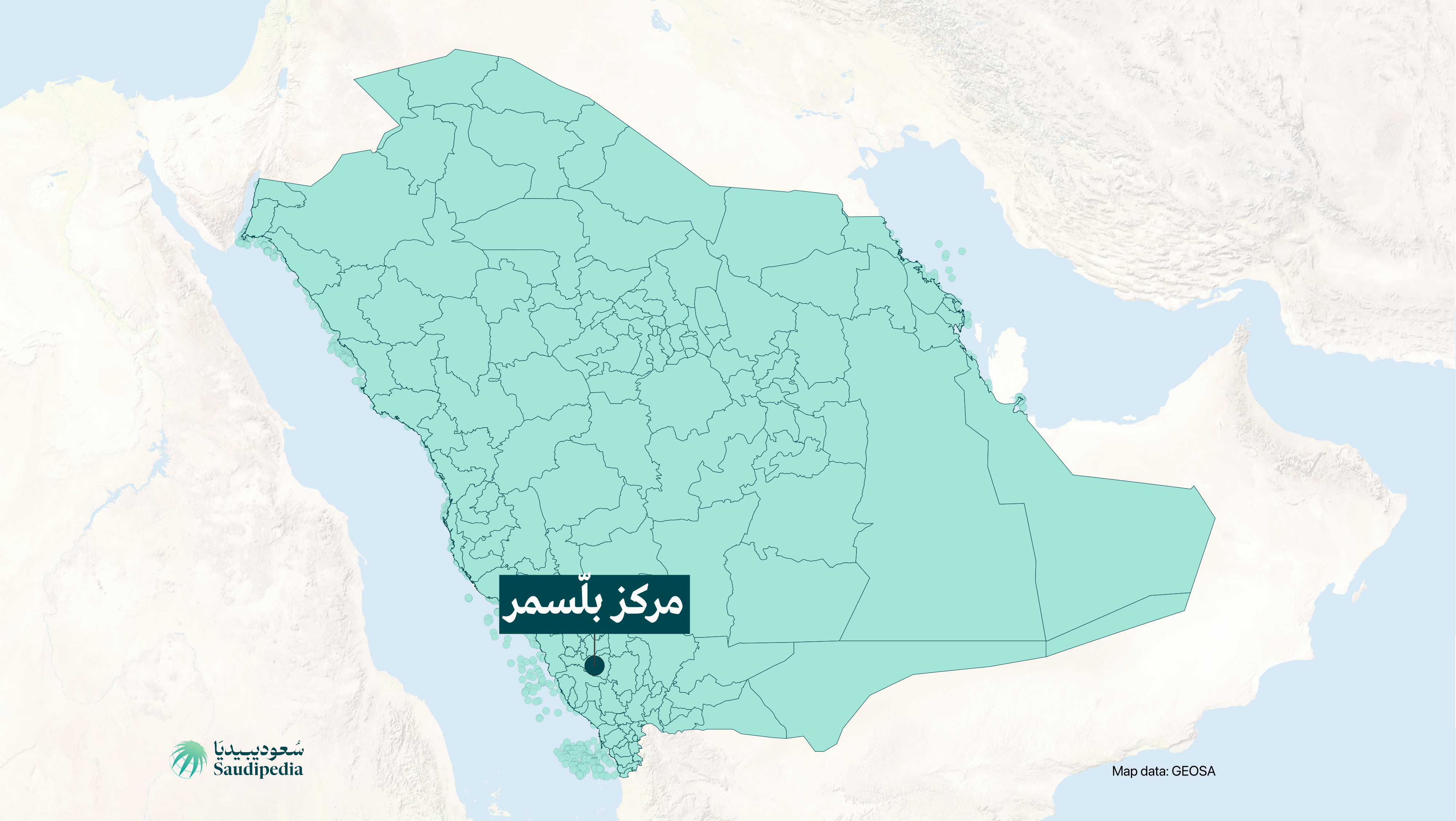 مركز بلّسمر على خارطة السعودية
