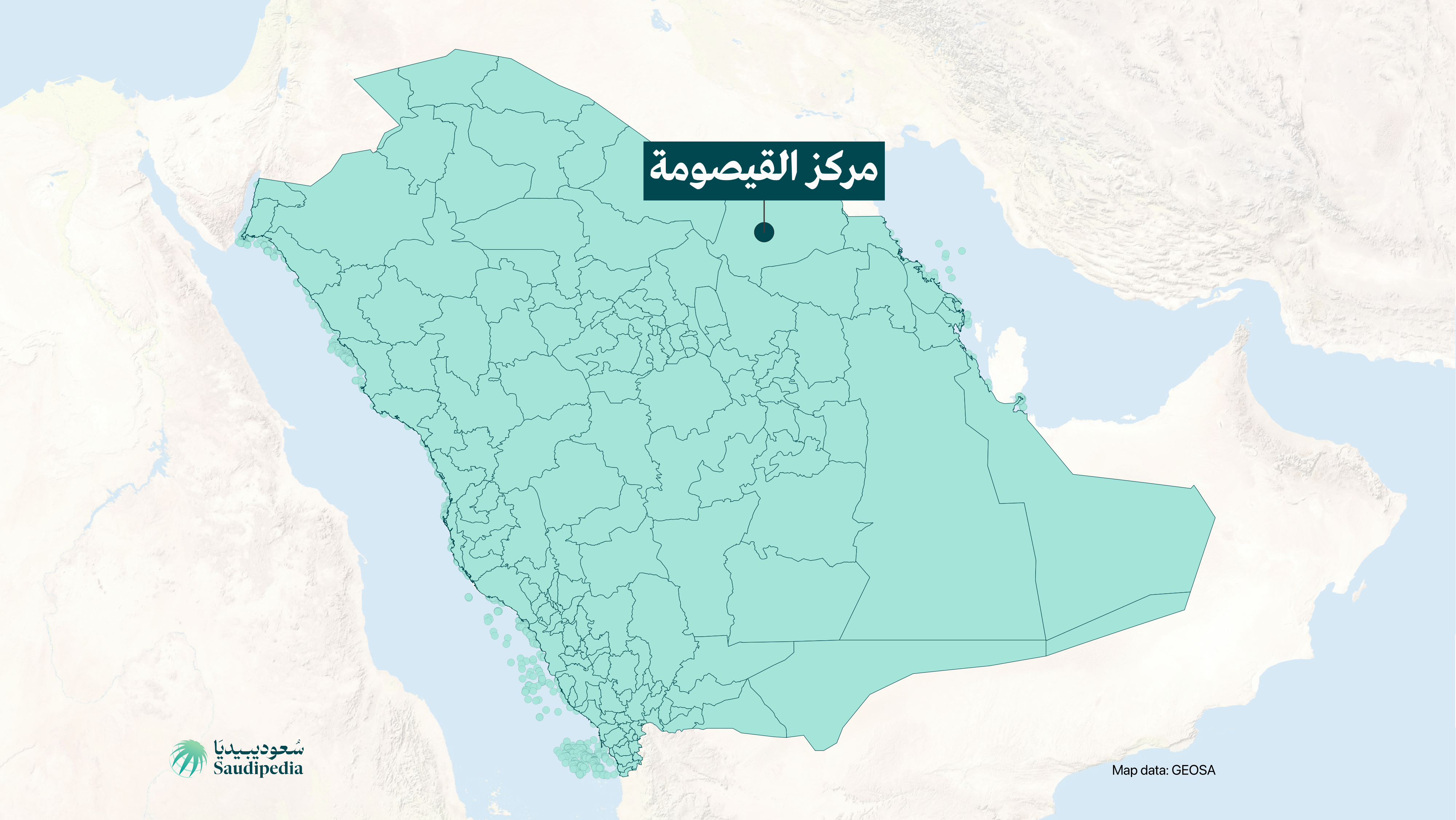 مركز القيصومة على خارطة السعودية