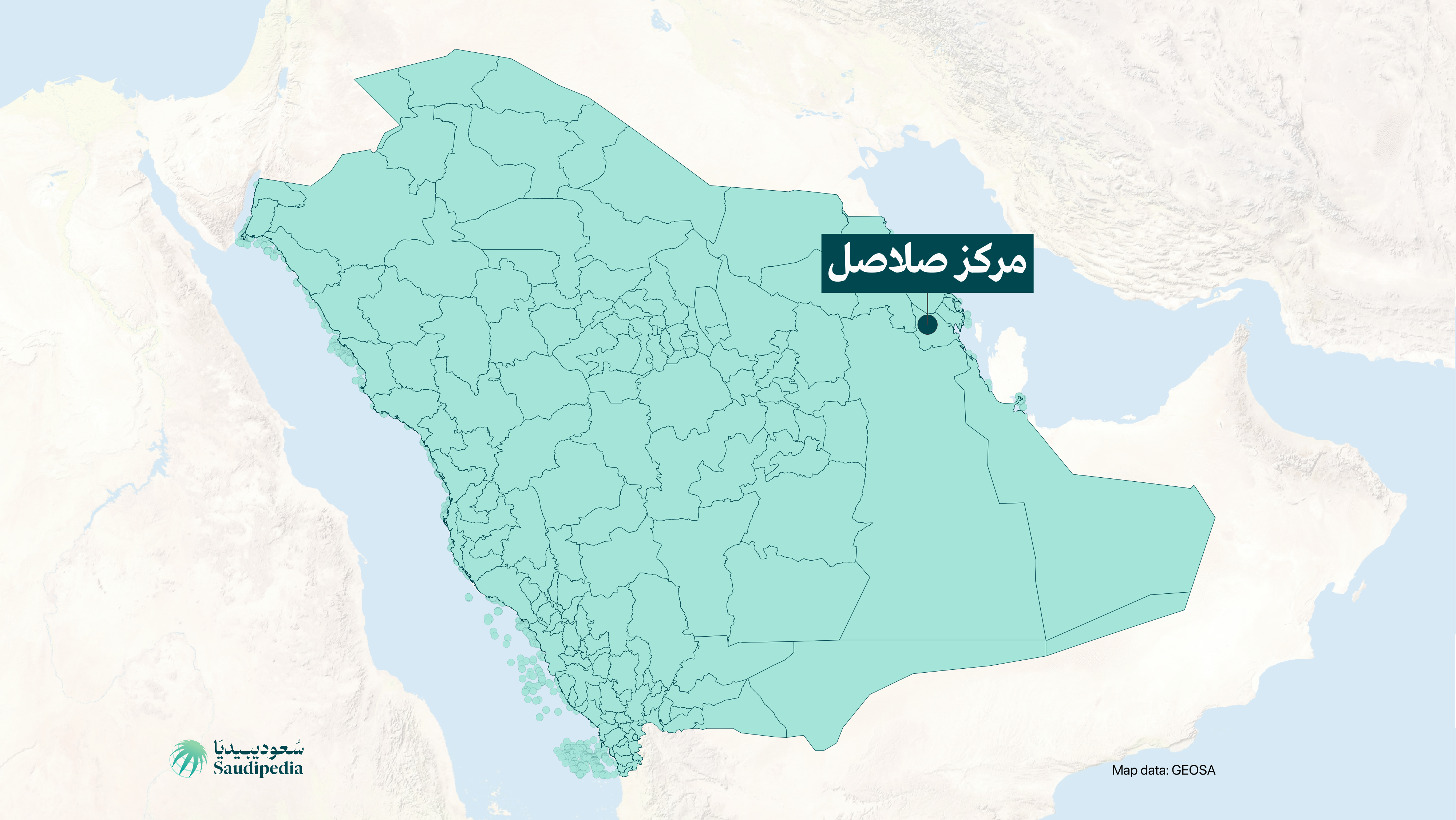 مركز صلاصل على خارطة السعودية