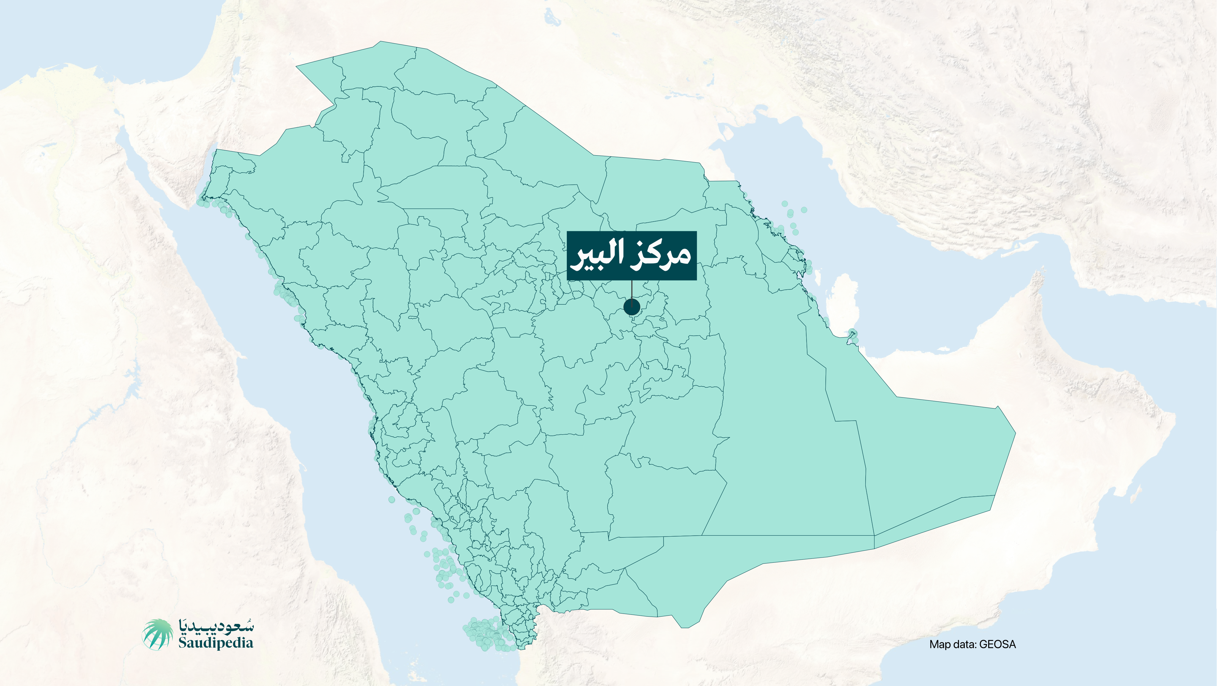 مركز البير على خارطة السعودية