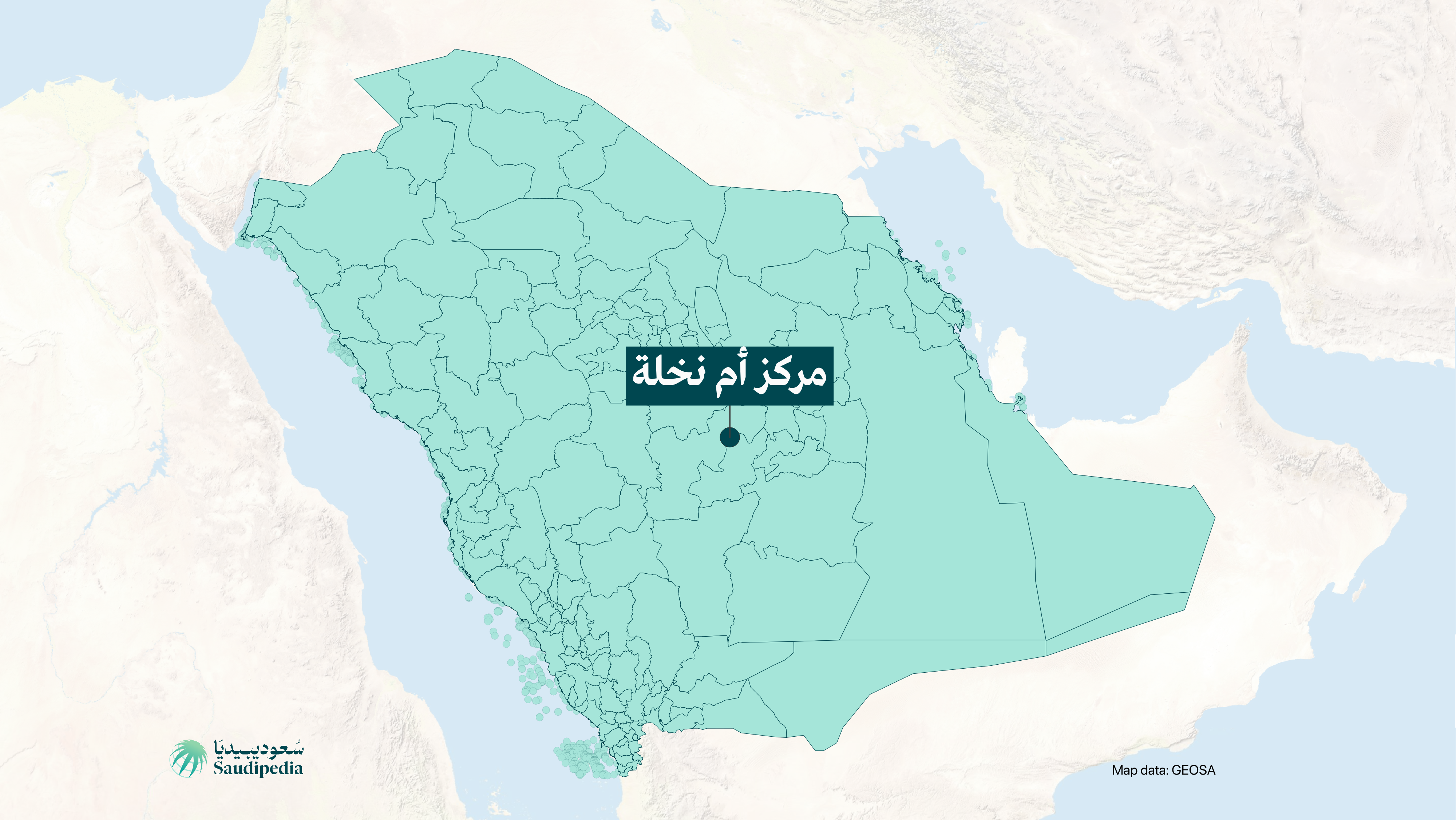 مركز أم نخلة على خارطة السعودية